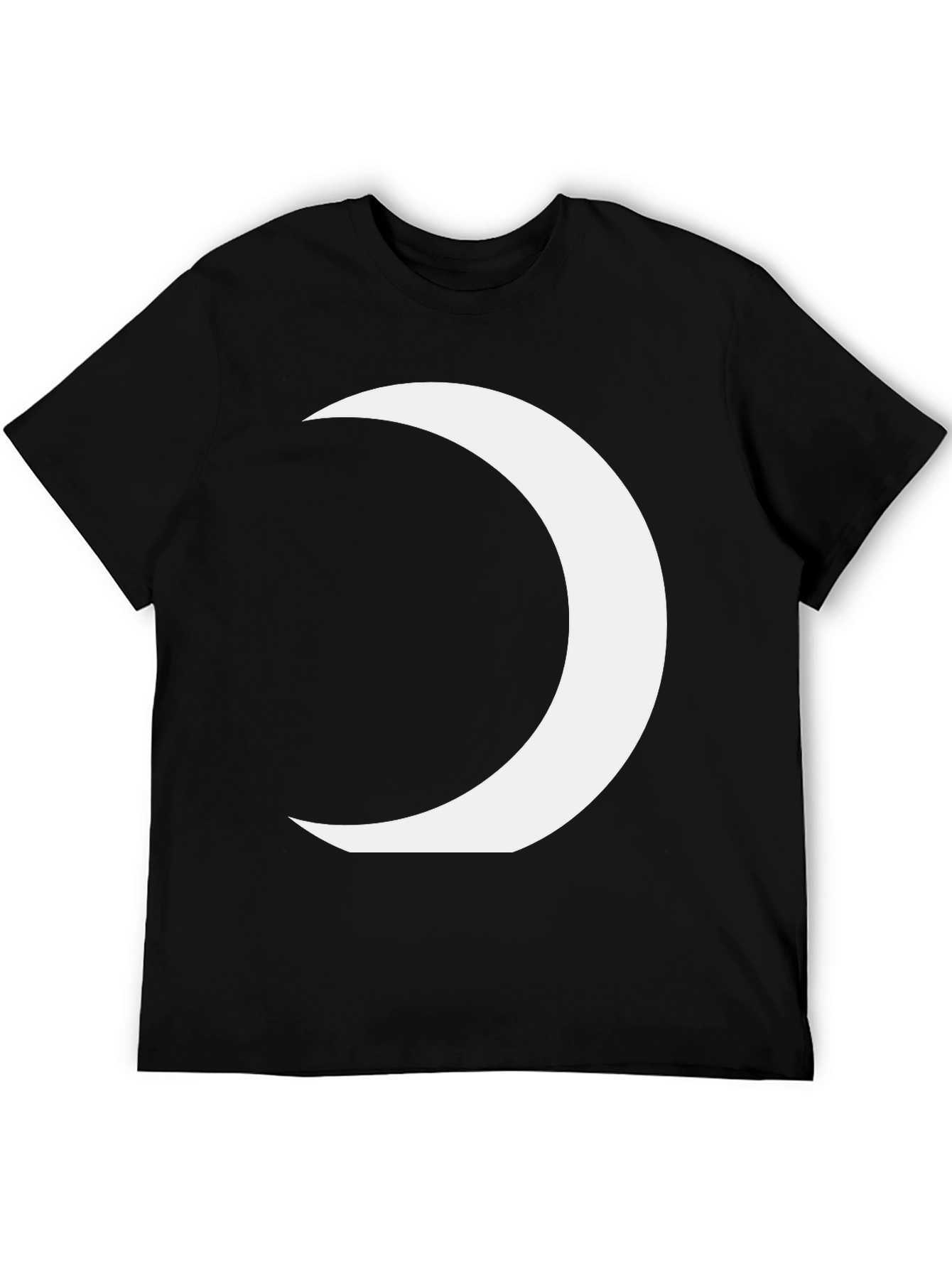 Black Crescent Moon Graphic Tee - Modern Black T-Shirt view 5