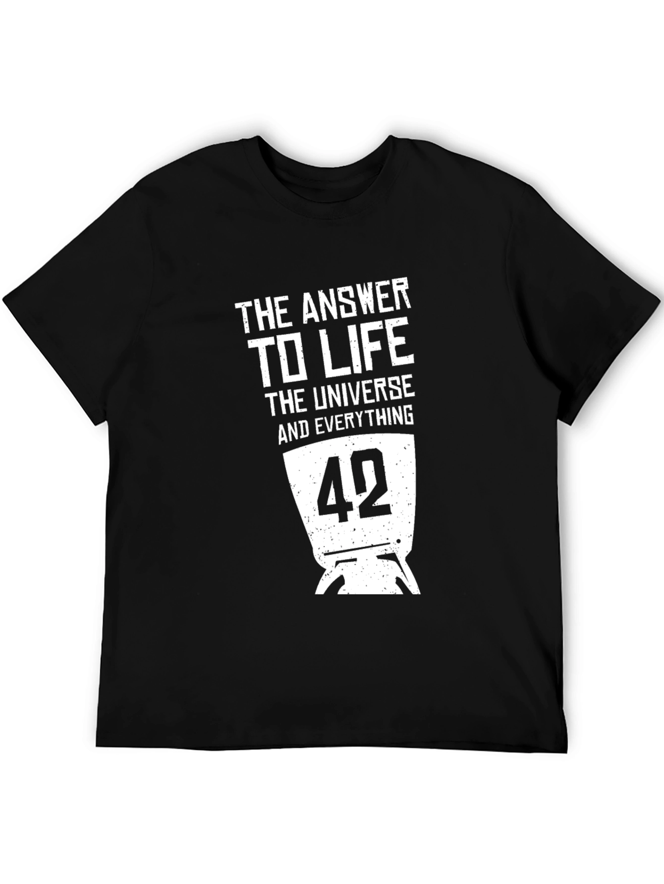 Black The Answer to Life T-Shirt - 42 Hitchhiker's Guide view 5