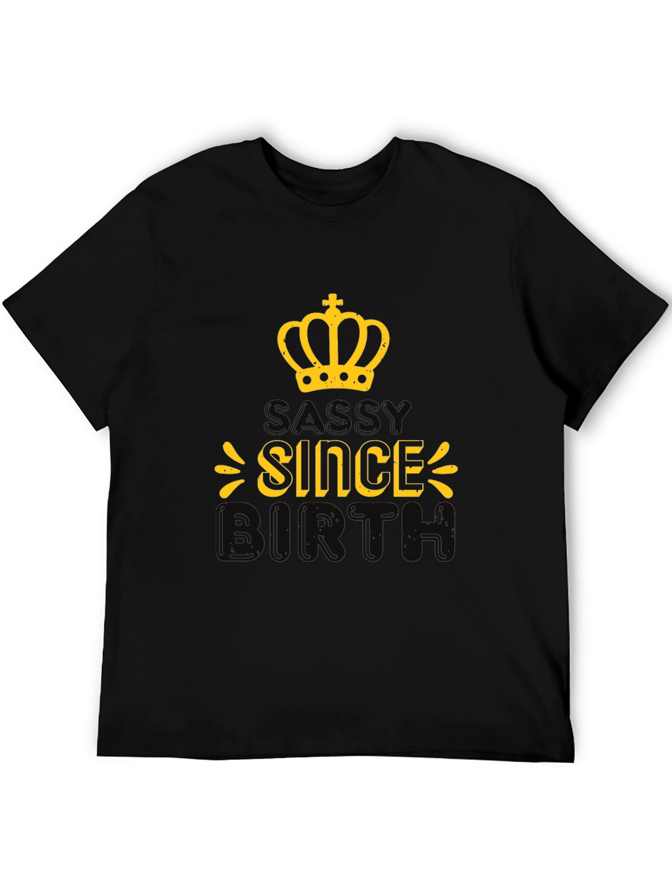 Black Sassy Since Birth Black Graphic Tee view 5
