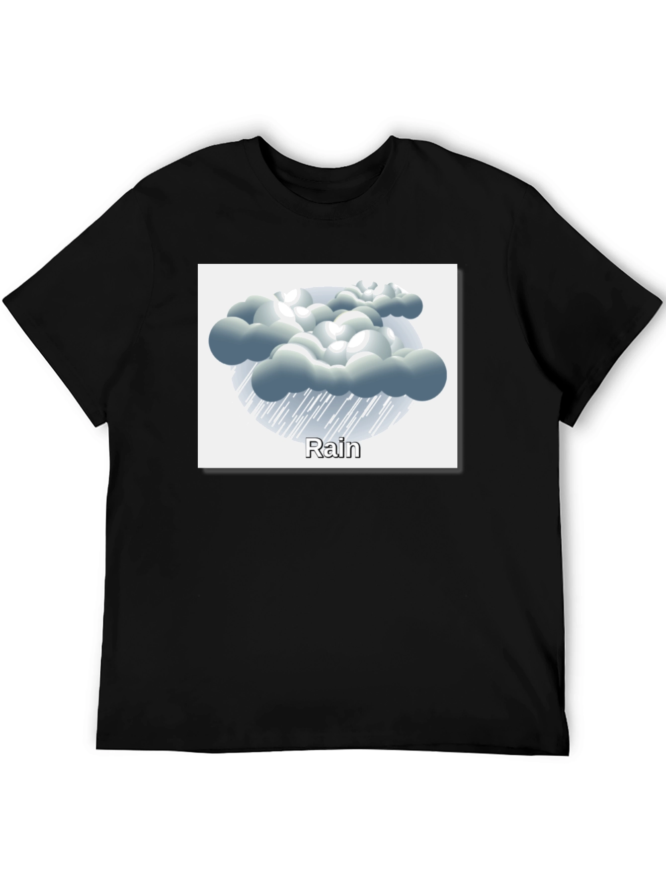 Black Rain Cloud Graphic Tee - Weather Theme Shirt view 5