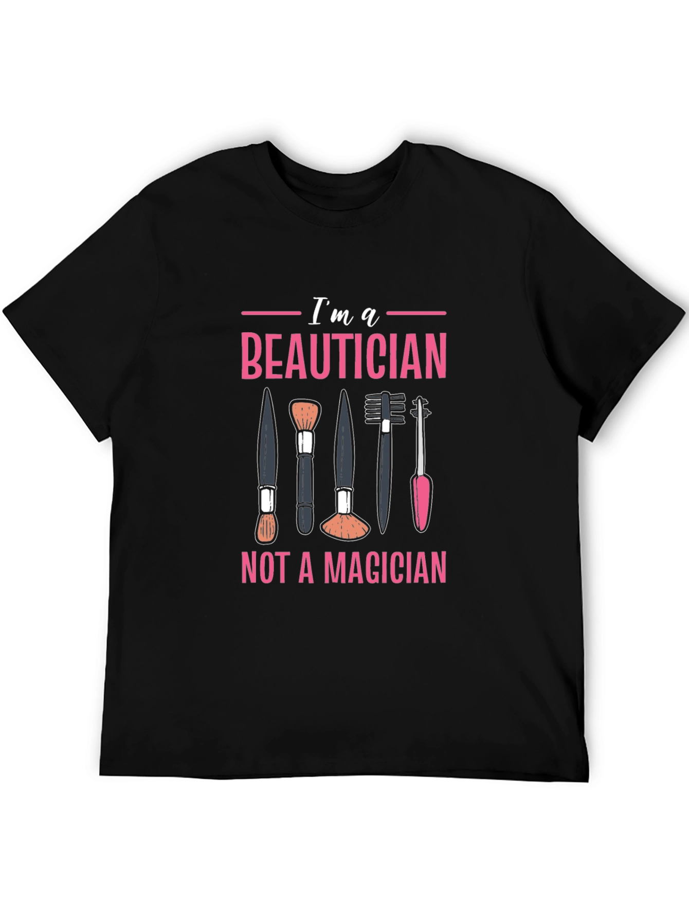 Black Beautician T-Shirt - "Not a Magician" Funny Graphic Tee view 5