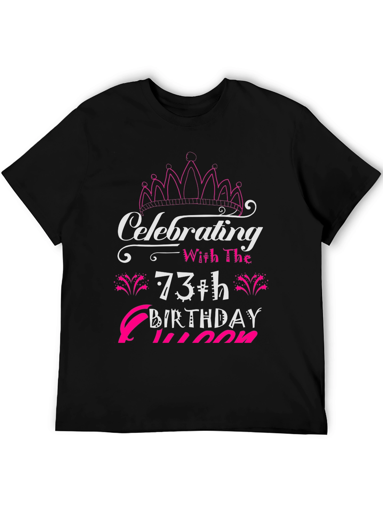 Black 73rd Birthday Queen T-Shirt view 5