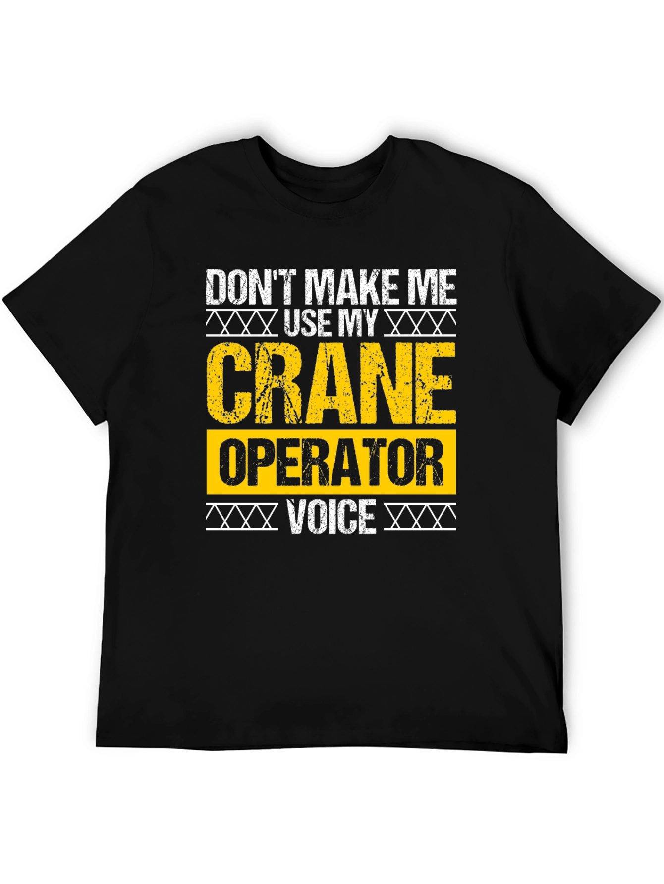 Black Crane Operator T-Shirt - Funny Voice Warning view 5