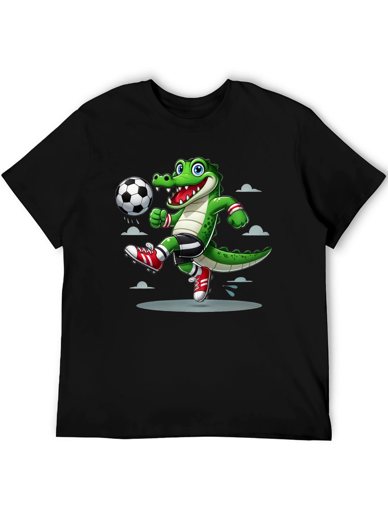 Black Alligator Soccer T-Shirt - Cool Sports Graphic Tee view 5