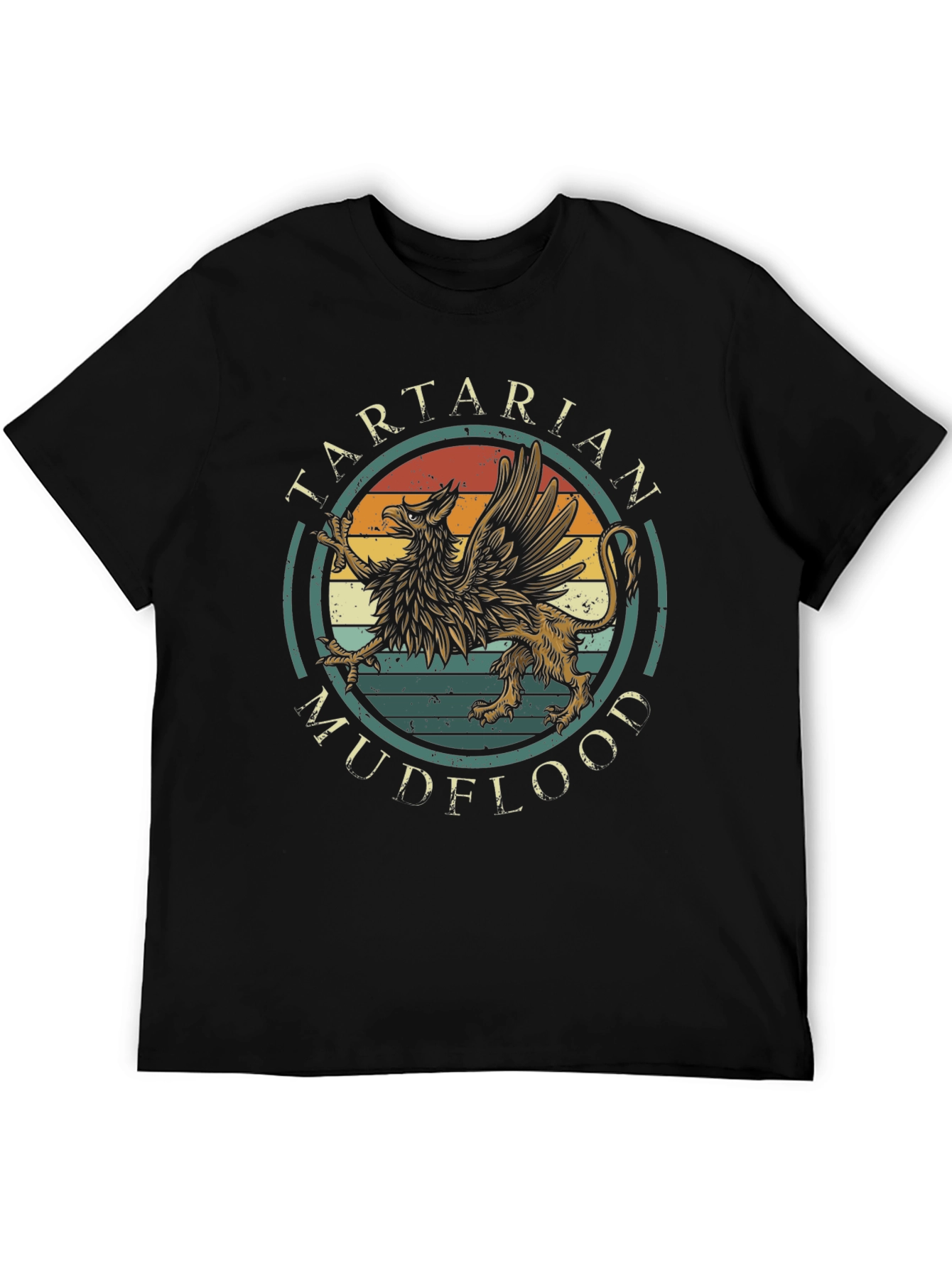 Black Tartarian Mudflood Griffin Graphic Tee - Vintage Style view 5