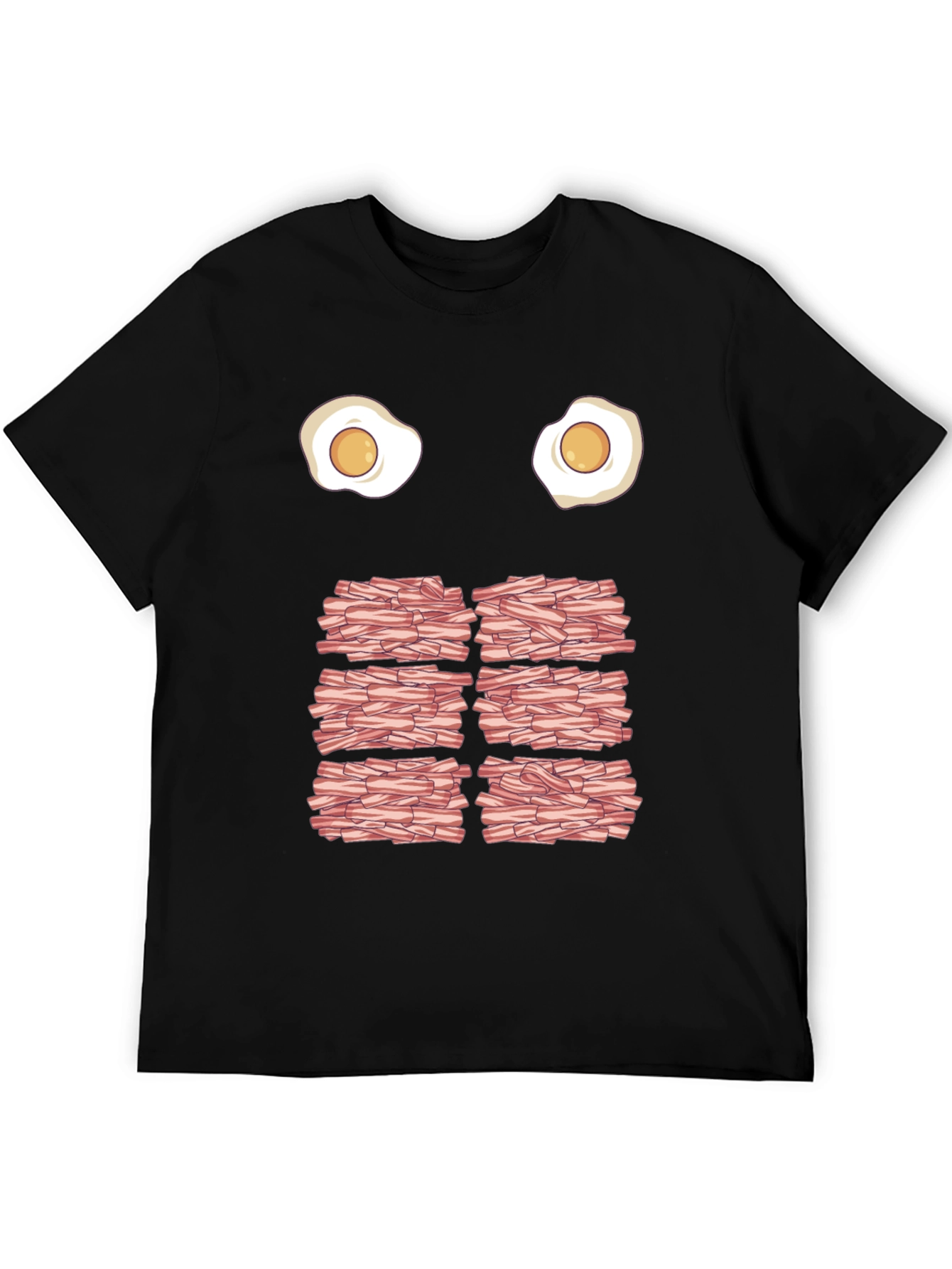 Black Funny Eggs and Bacon Graphic T-Shirt view 5