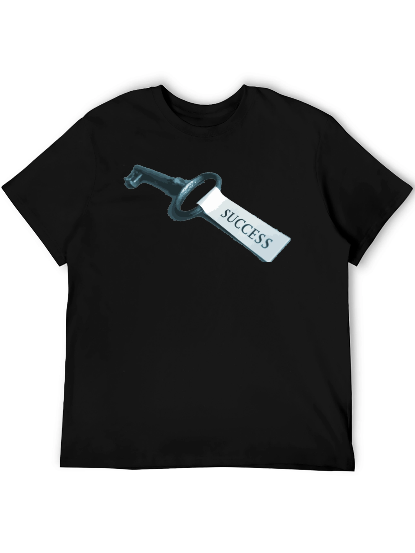 Key to Success Graphic Tee - Black Cotton Blend - 5