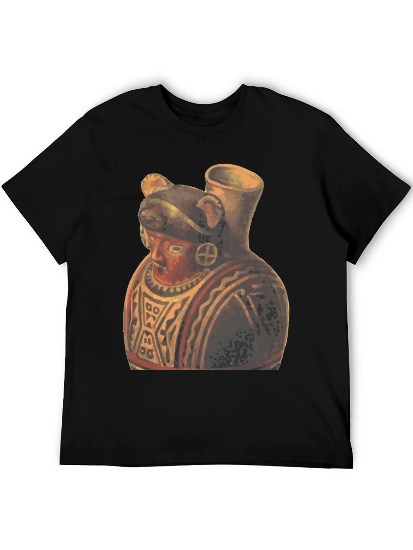 Black Unique Artistic Graphic Tee - Anthropomorphic Pottery view 5