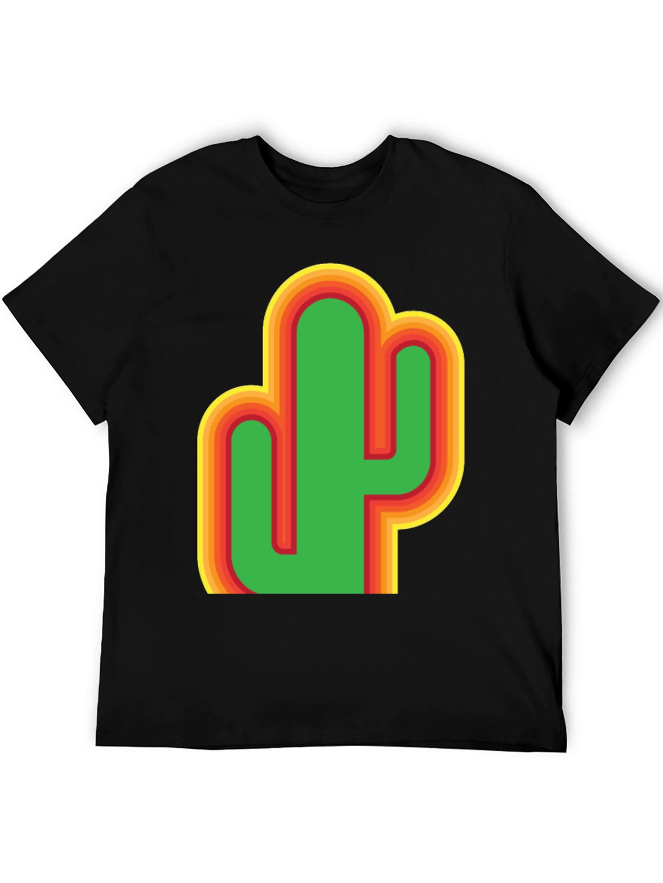 Black Retro Cactus Graphic T-Shirt view 5