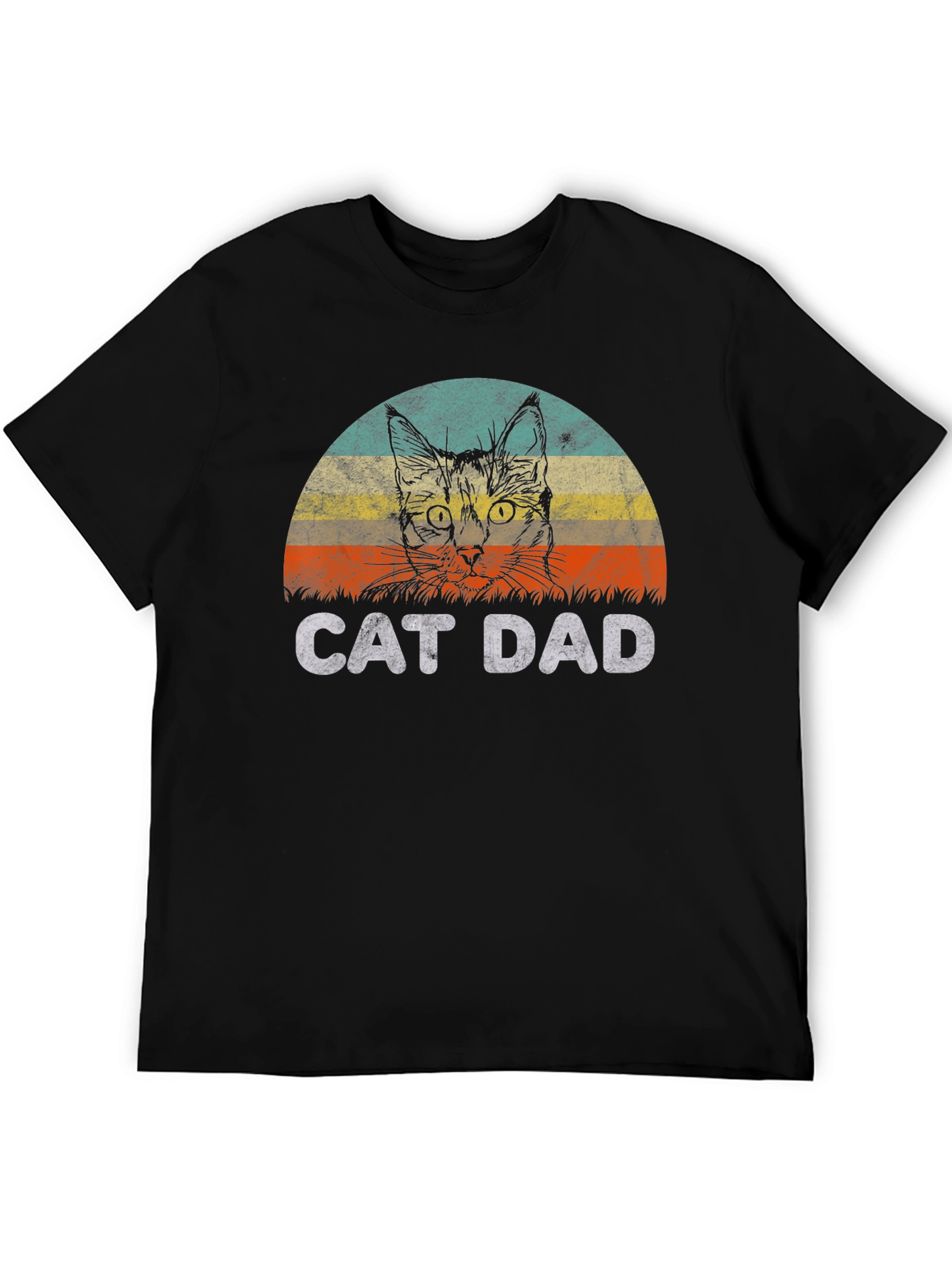 Black Cat Dad Graphic T-Shirt - Vintage Style view 5