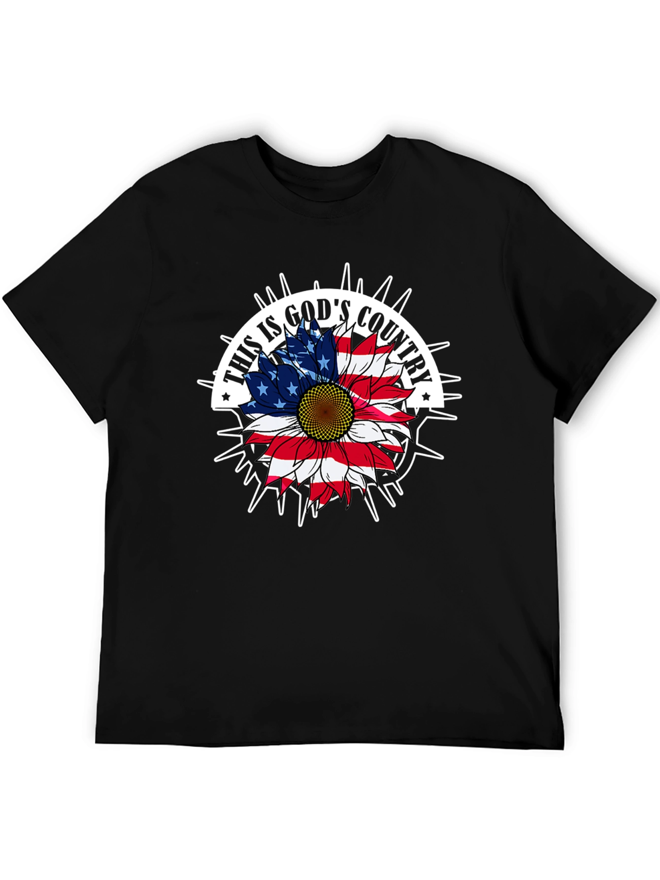 Black This is God's Country Patriotic T-Shirt view 5