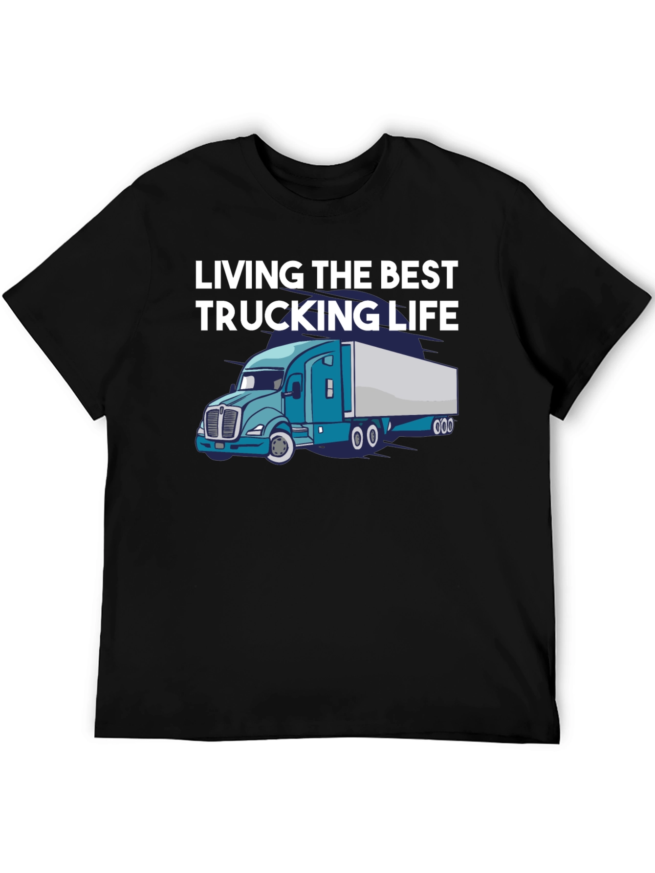 Black Living the Best Trucking Life Tee view 5