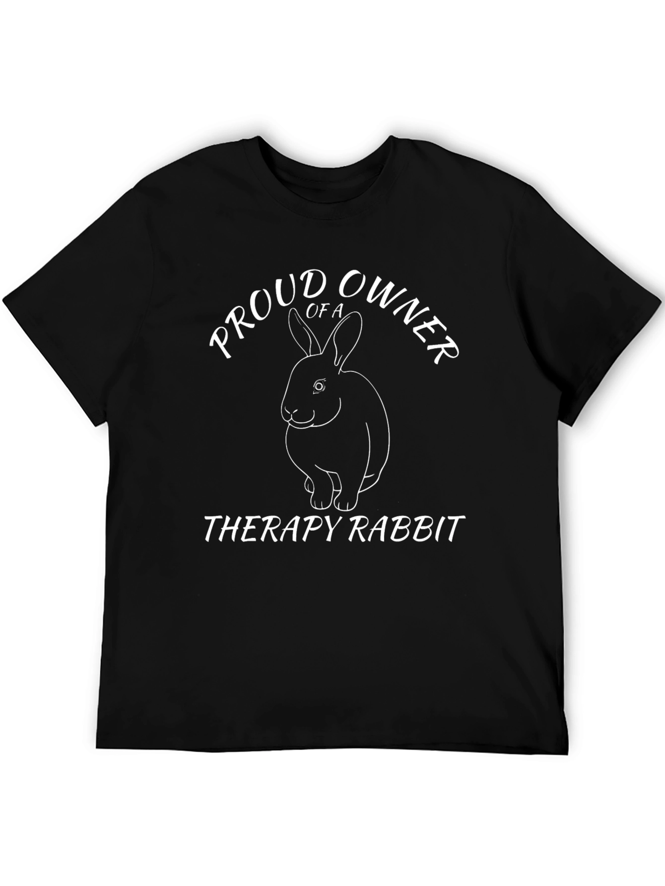 Black Proud Owner of a Therapy Rabbit T-Shirt view 5