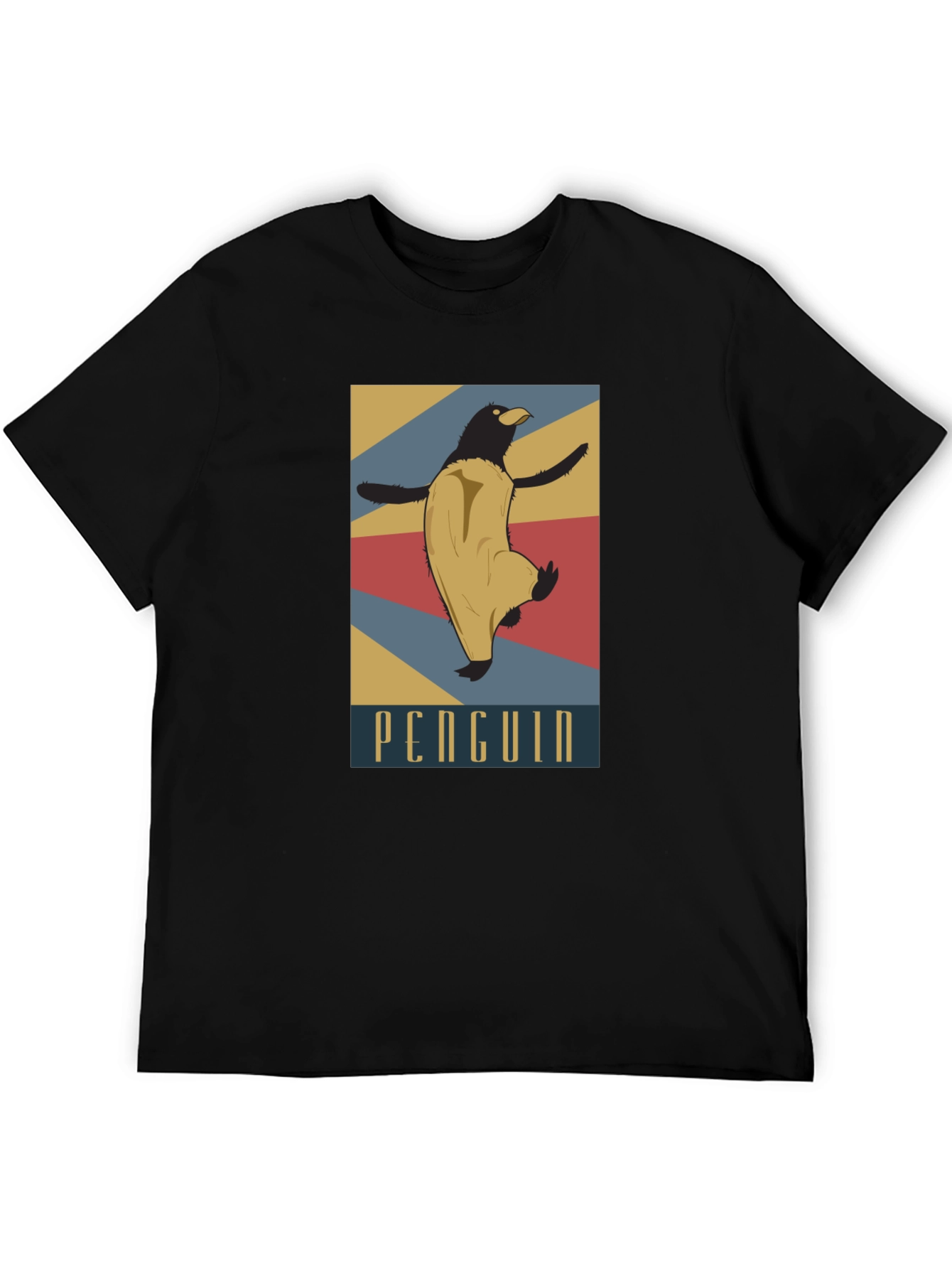 Black Retro Penguin Graphic Tee view 5