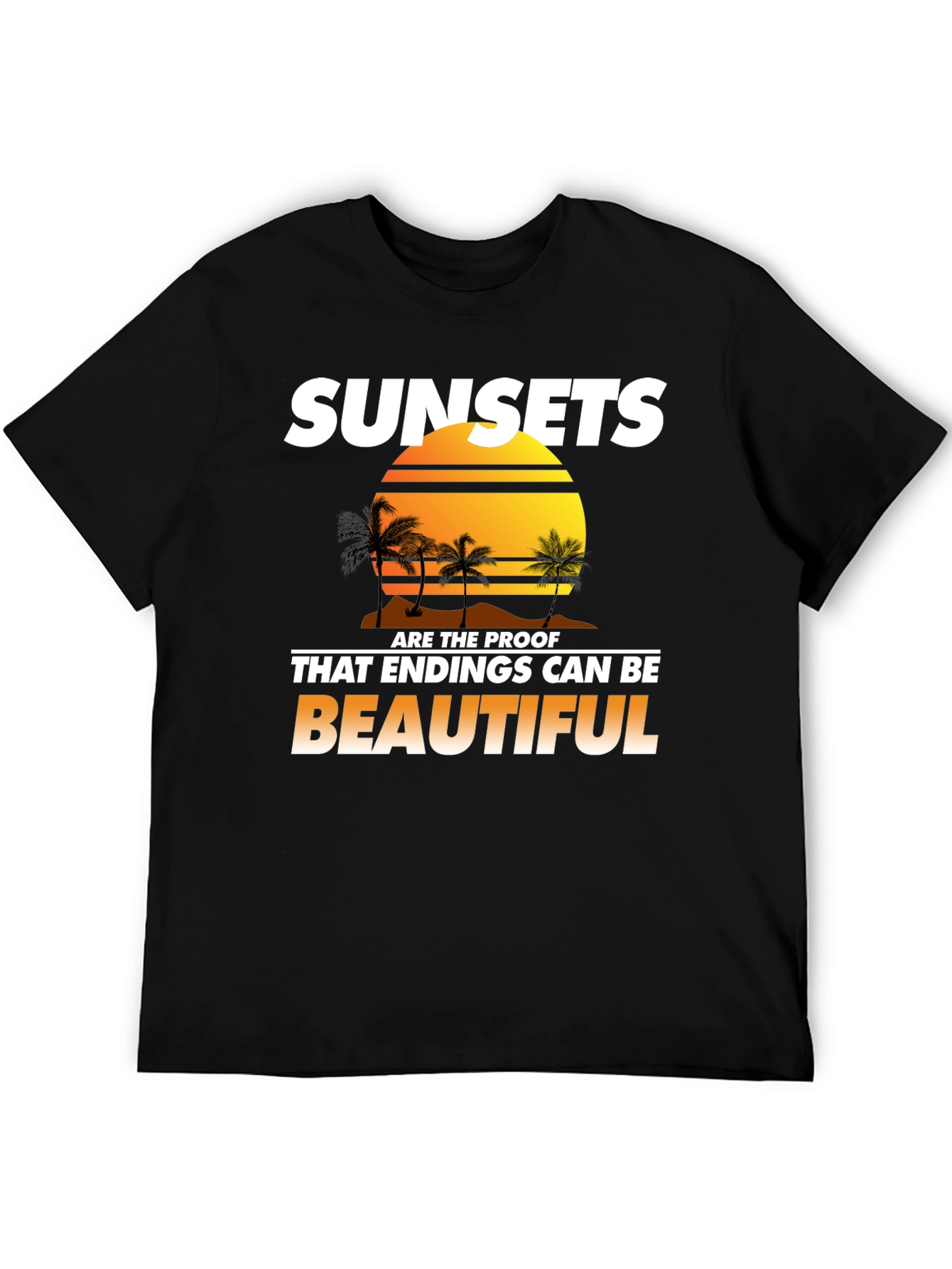 Black Sunset Paradise Graphic T-Shirt view 5