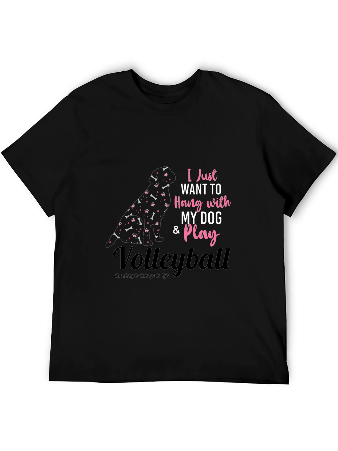 Black Dog Lover Volleyball T-Shirt - Black view 5