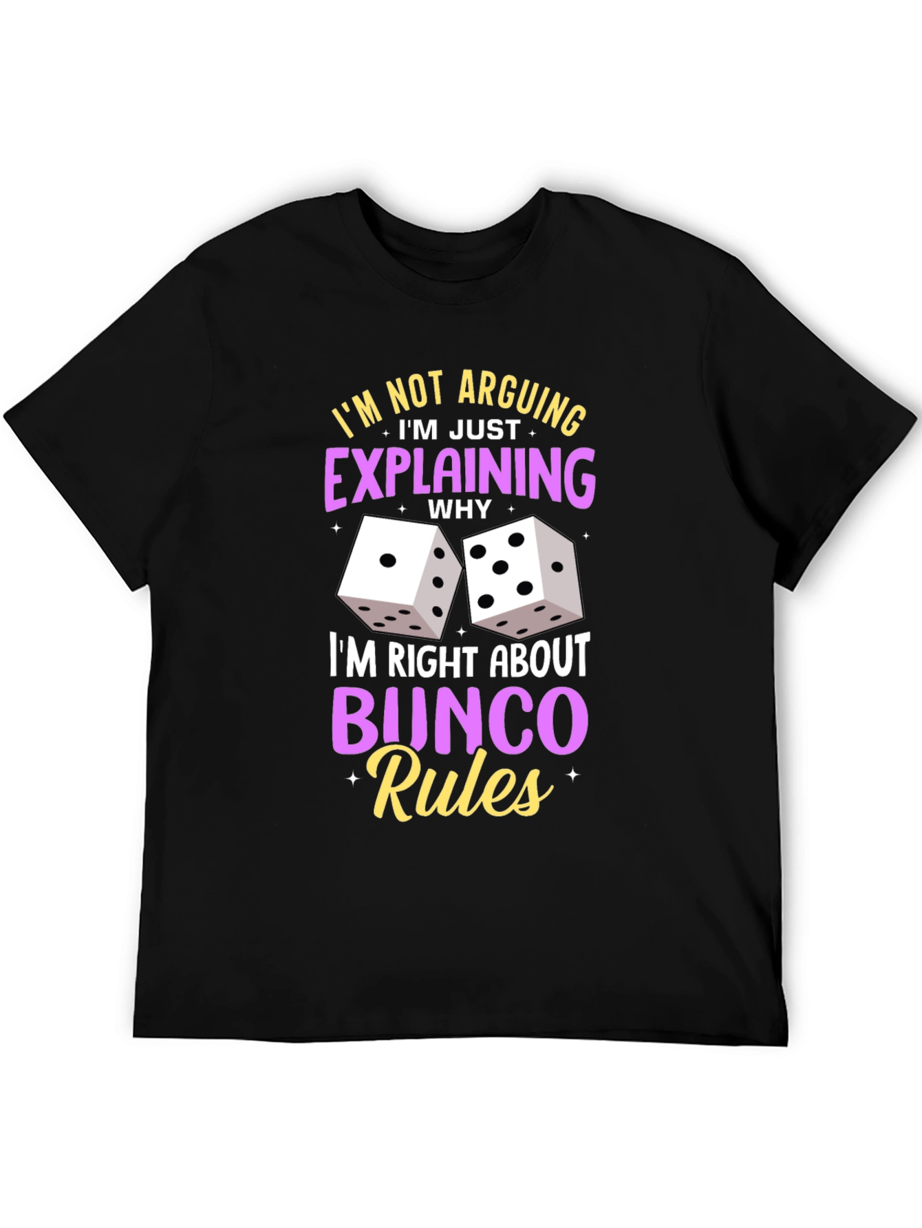 Black Bunco Rules Graphic T-Shirt - Funny Game Night Tee view 5