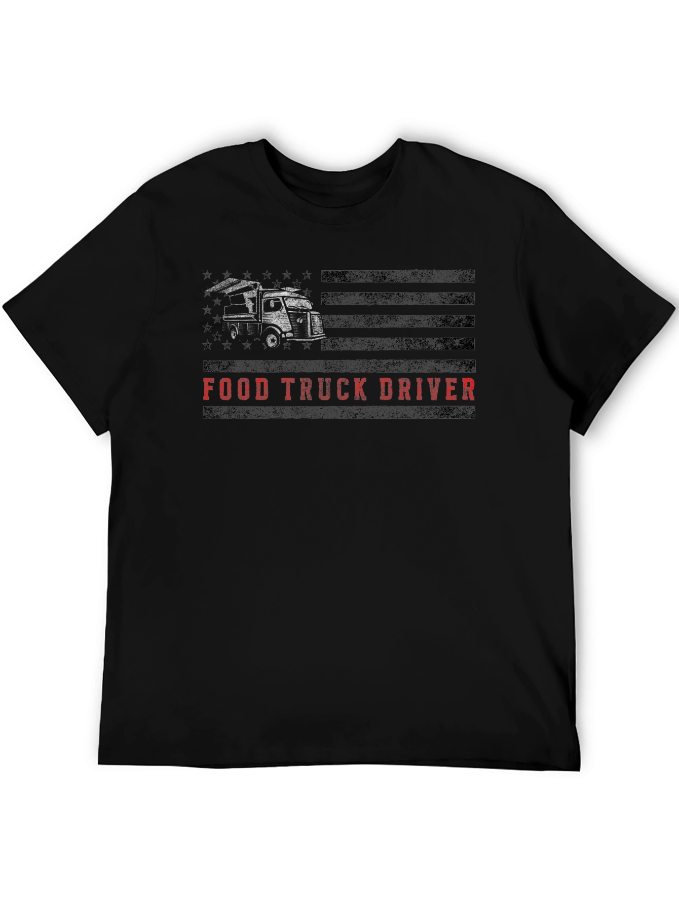 Black Food Truck Driver T-Shirt - Black view 5