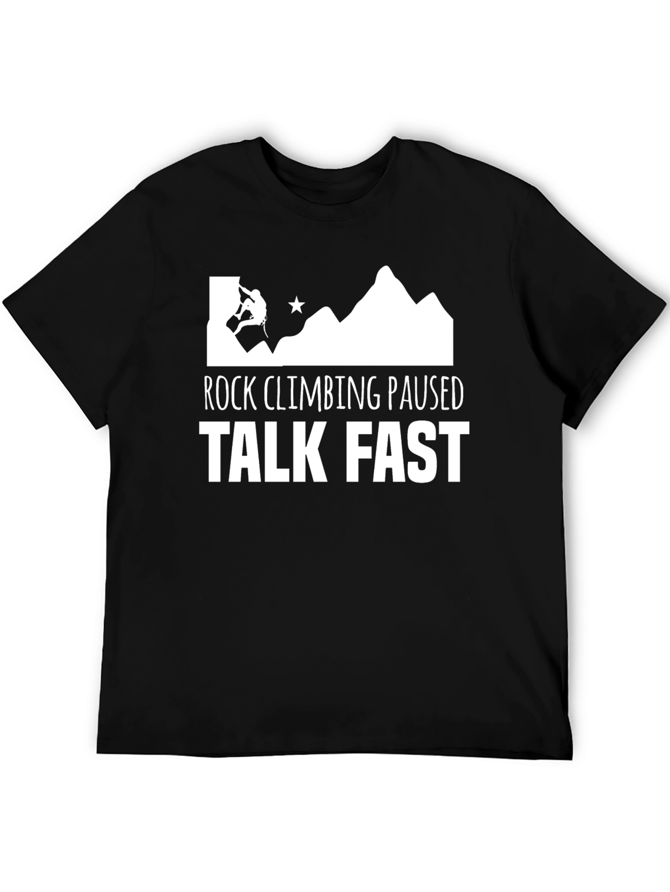 Black Rock Climbing Paused Talk Fast Black Graphic Tee view 5