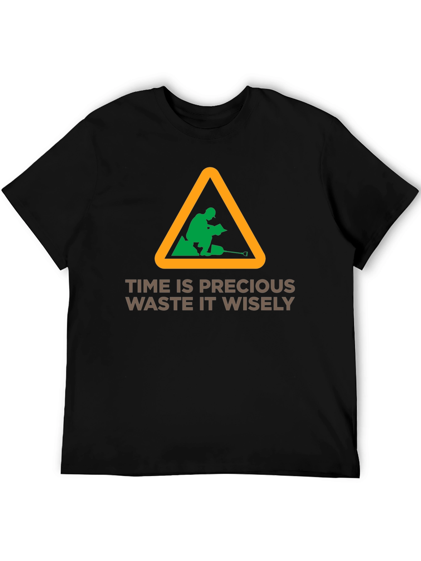 Black Time Is Precious Graphic Tee - Waste It Wisely T-Shirt view 5
