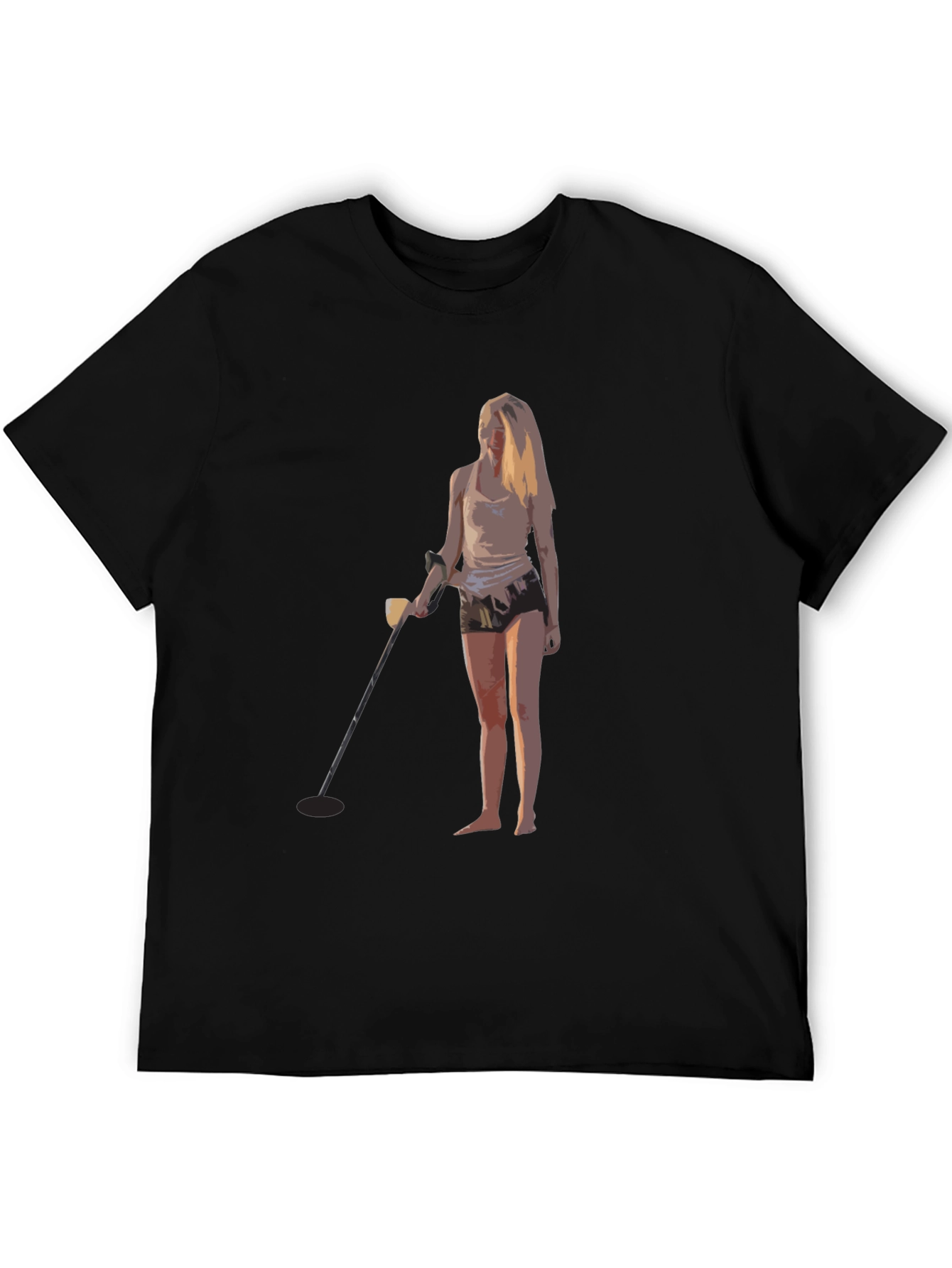 Black Metal Detecting Girl Graphic T-Shirt - Black view 5