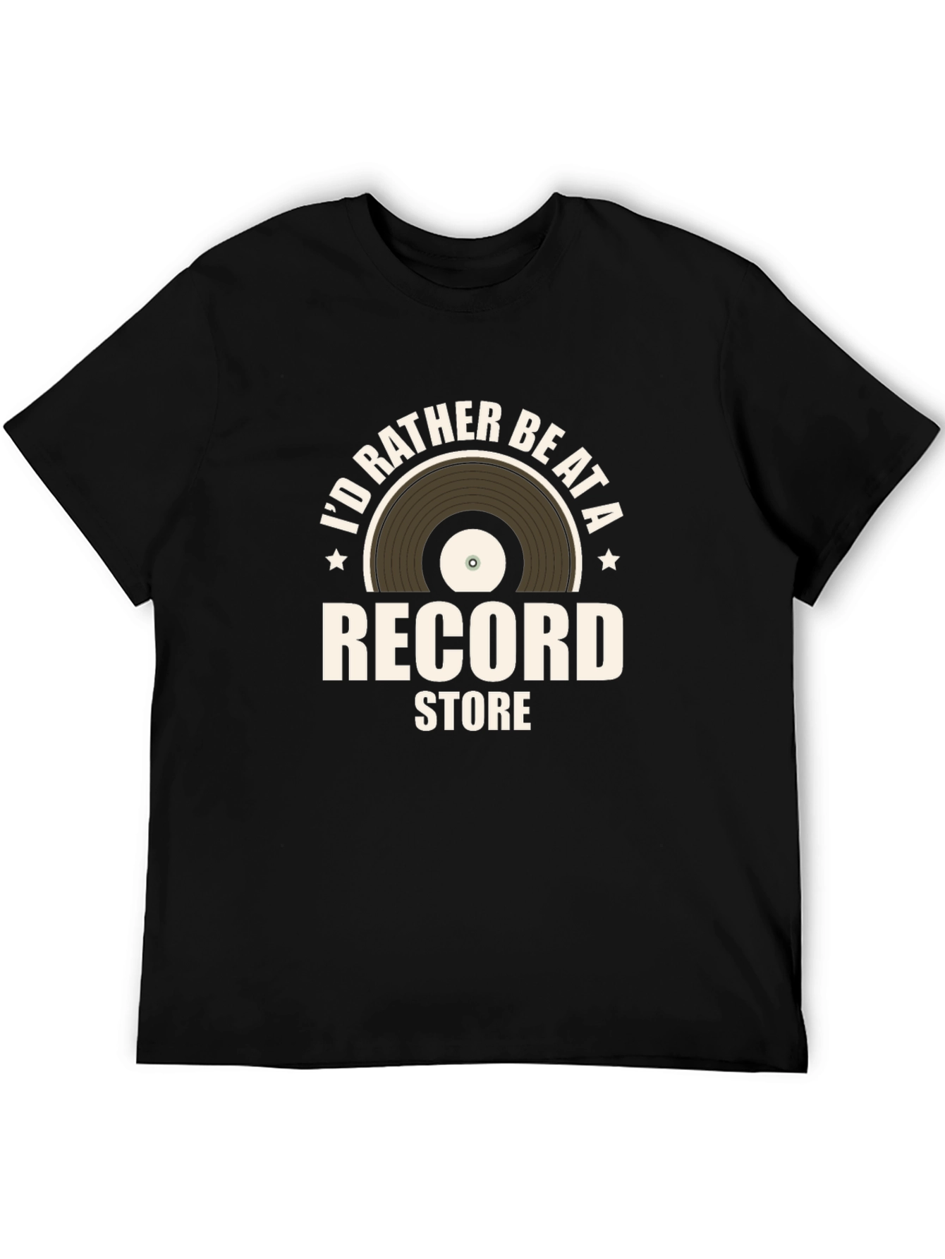 Black I'd Rather Be At a Record Store Graphic Tee view 5