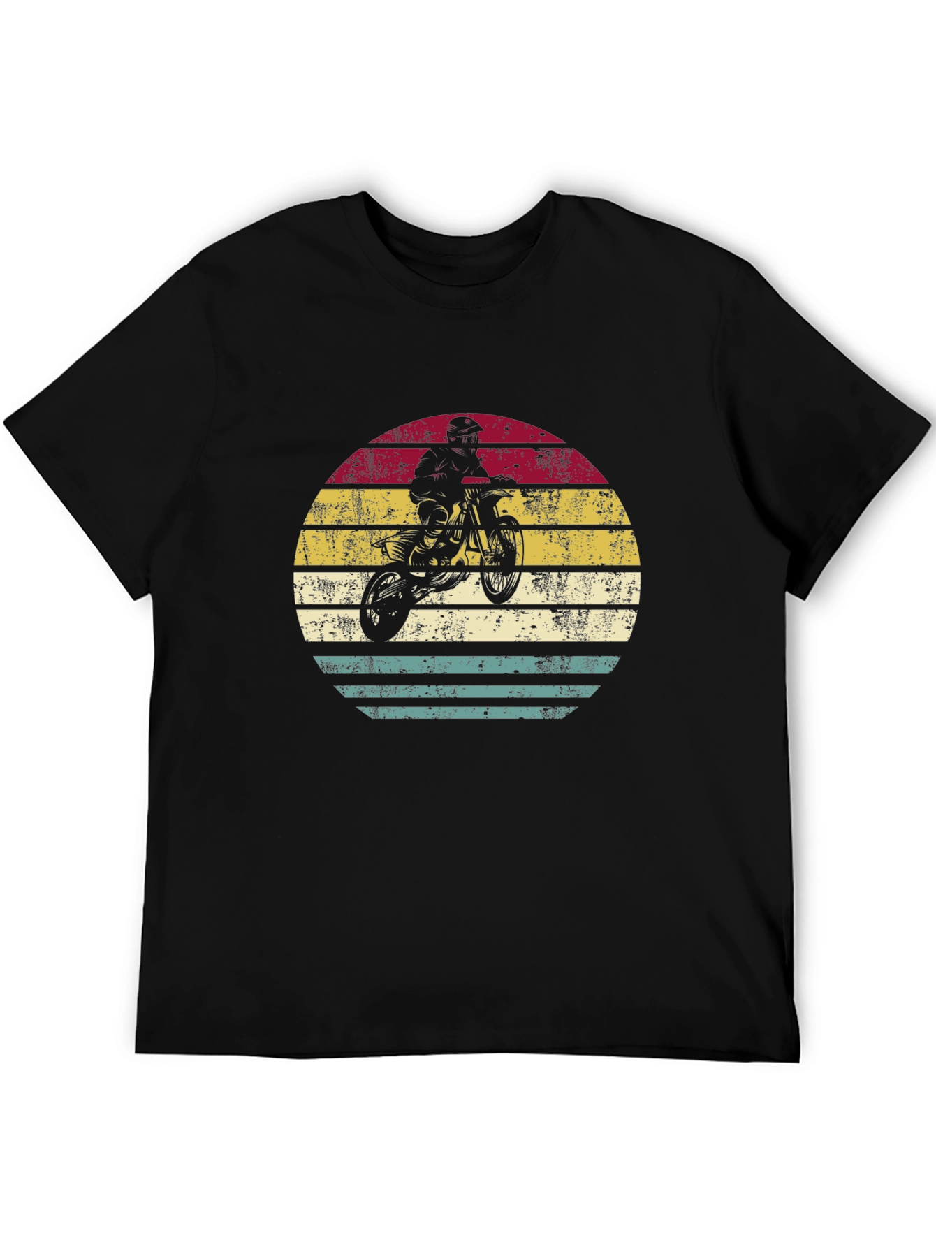 Black Retro Motocross T-Shirt - Vintage Style Bike Graphic Tee view 5