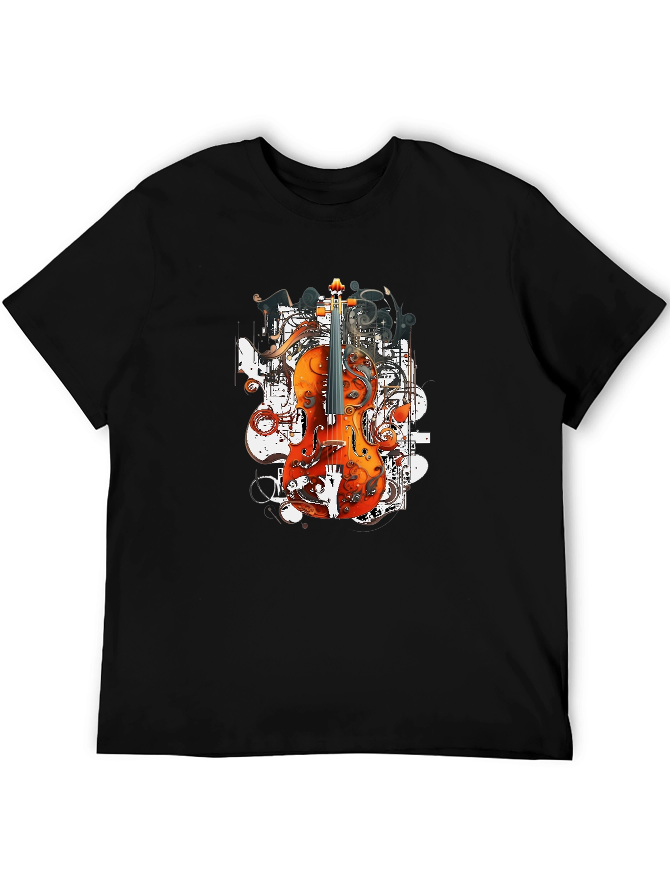 Black Orchestral Ink T-Shirt - Artistic Music Tee view 5