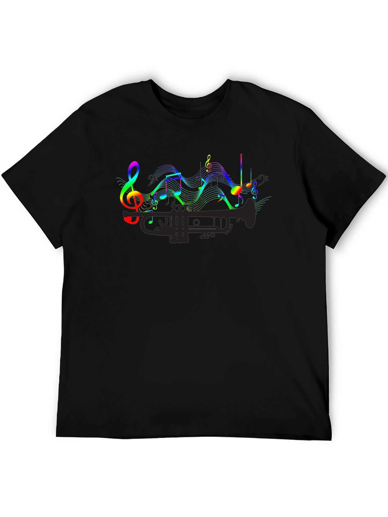 Black Musical Trumpet Graphic Tee view 5