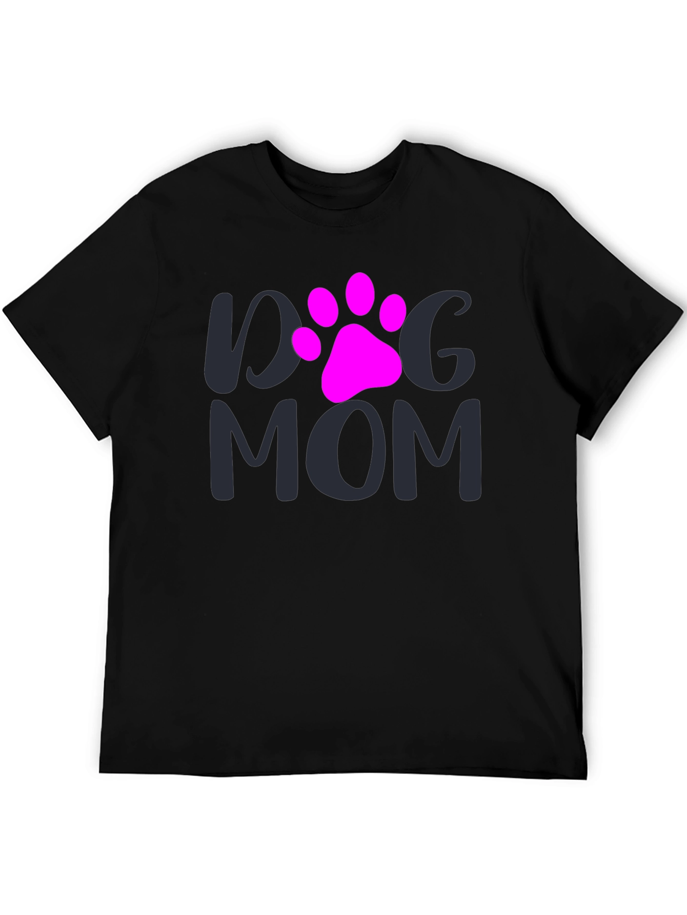 Black Dog Mom T-Shirt - Paw Print Graphic Tee view 5
