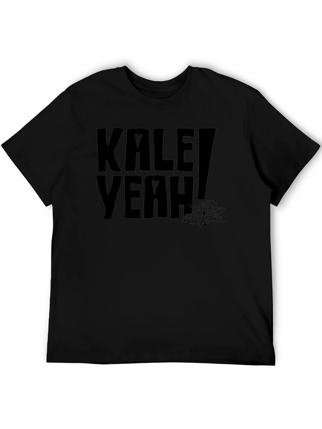 Kale Yeah! Graphic Print Black T-Shirt - 5