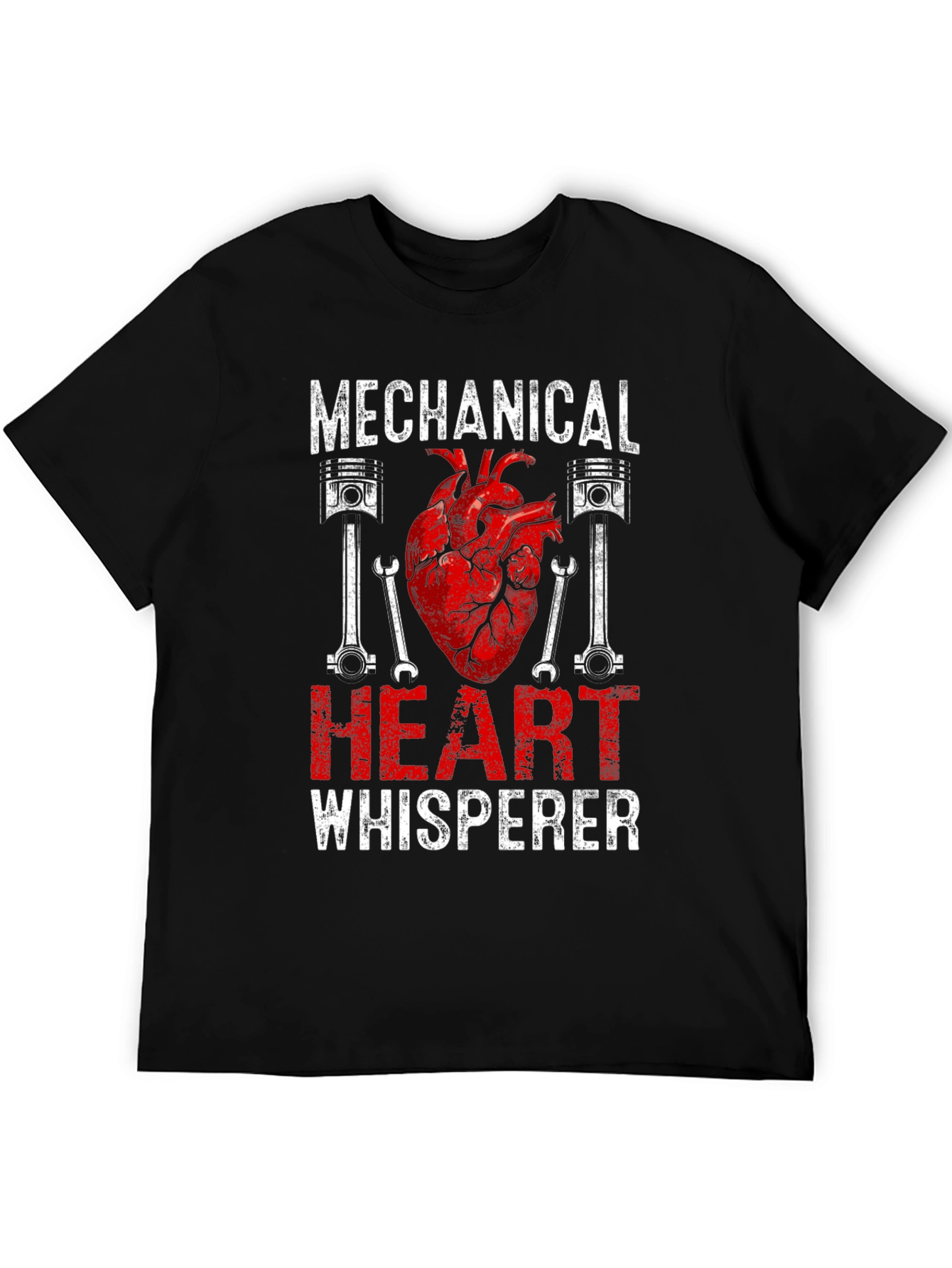 Black Mechanical Heart Whisperer Graphic T-Shirt view 5