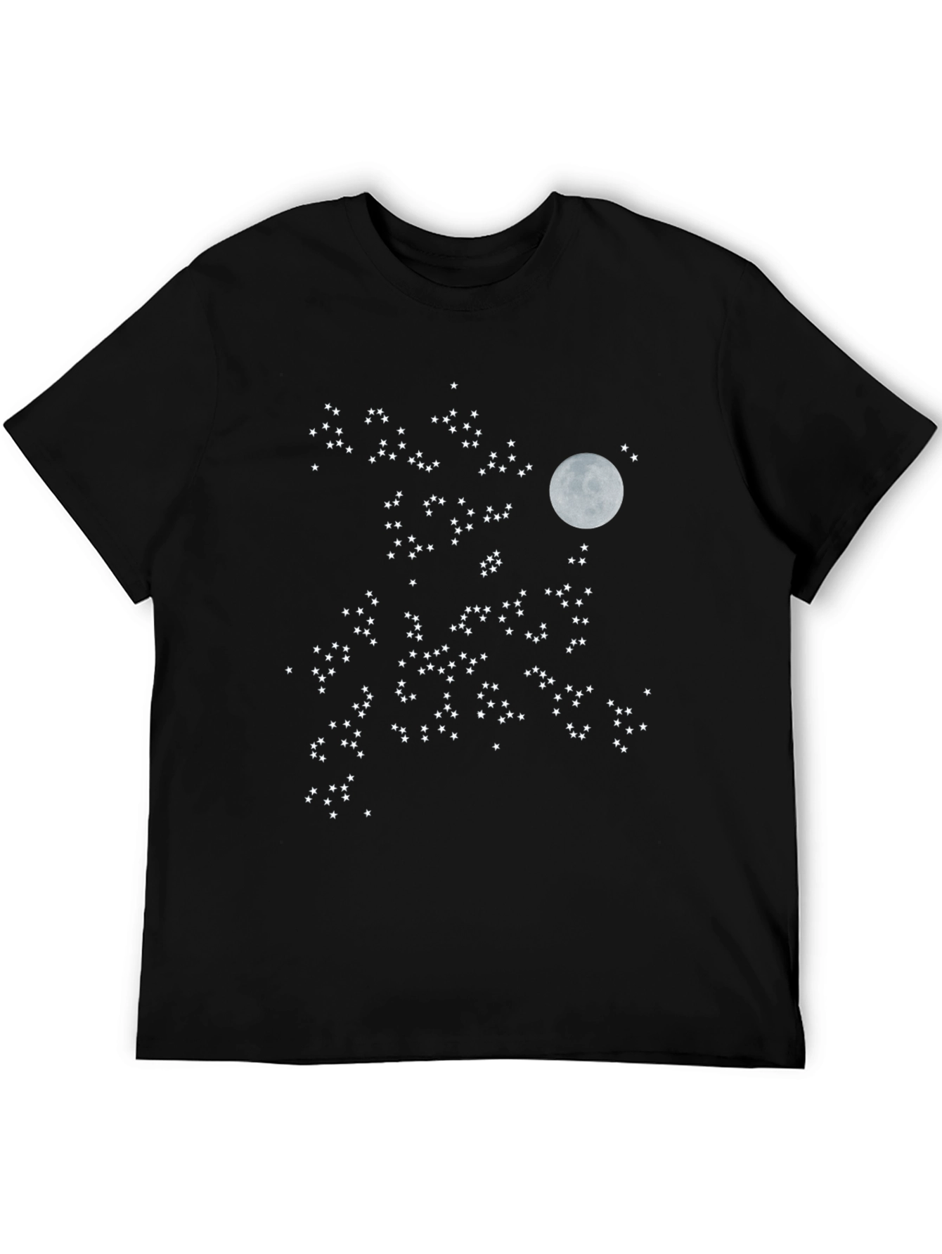 Black Starry Night T-Shirt - Moon & Stars Design view 5