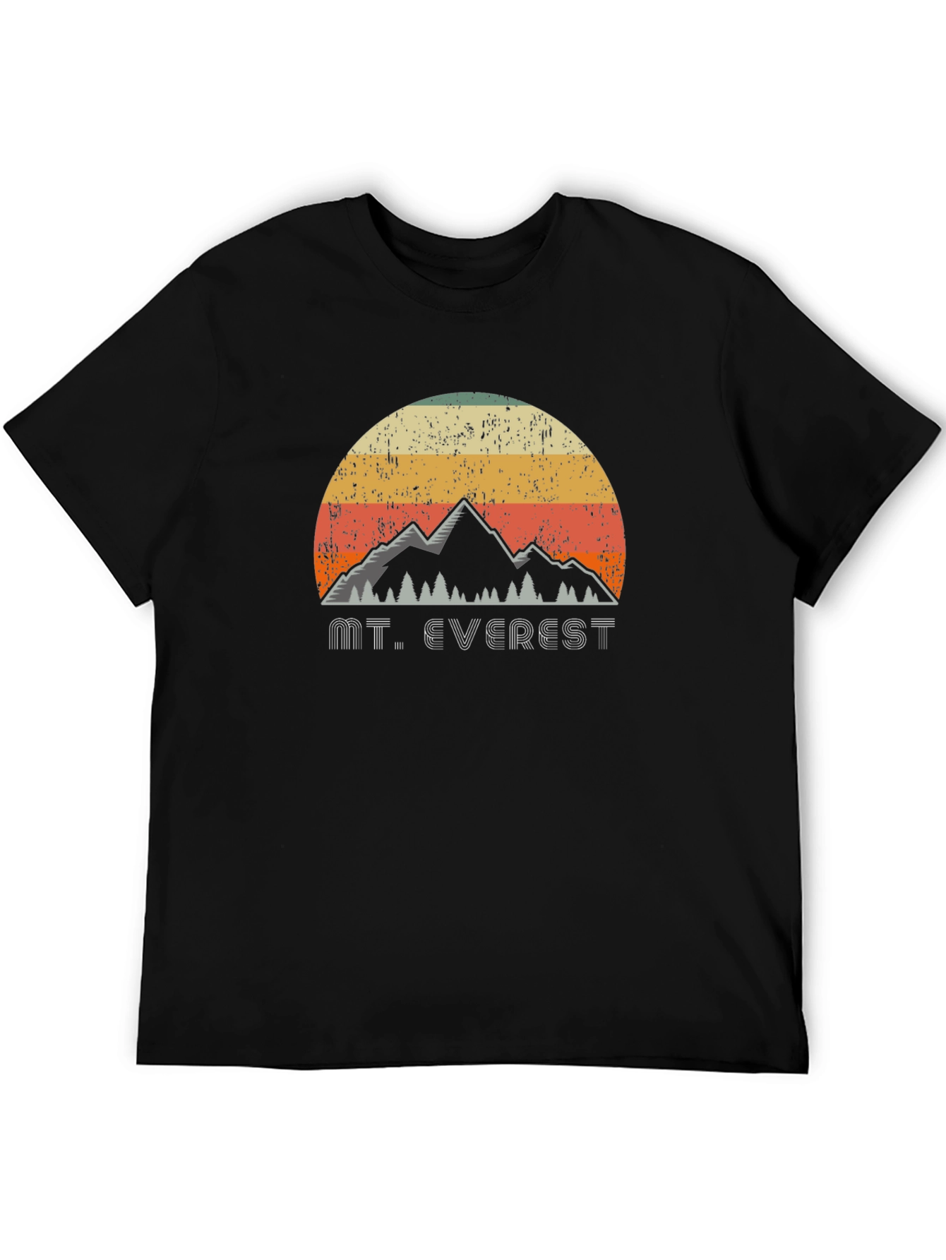 Black Retro Mt. Everest Graphic T-Shirt view 5
