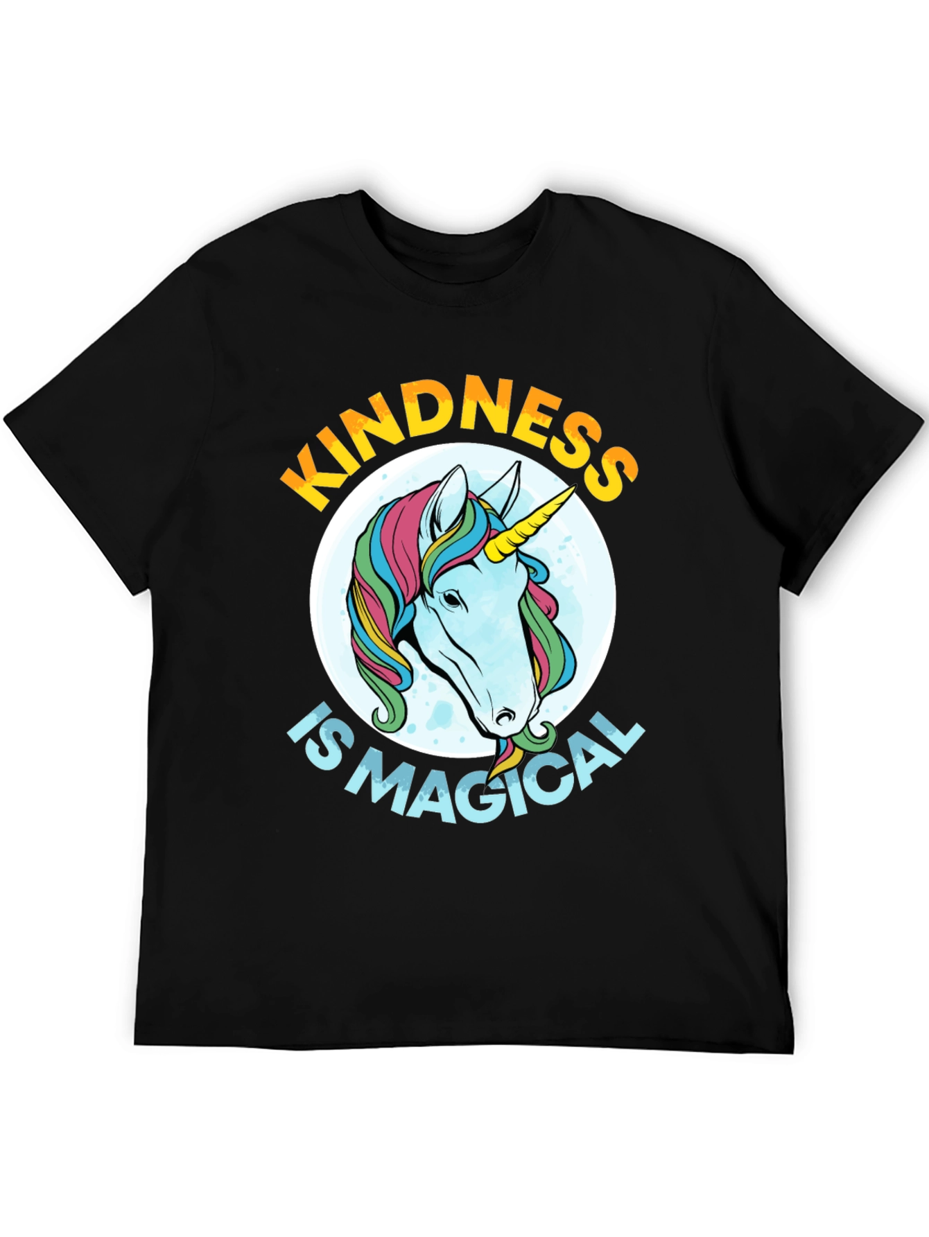 Black Kindness is Magical Unicorn Graphic Tee - Black view 5