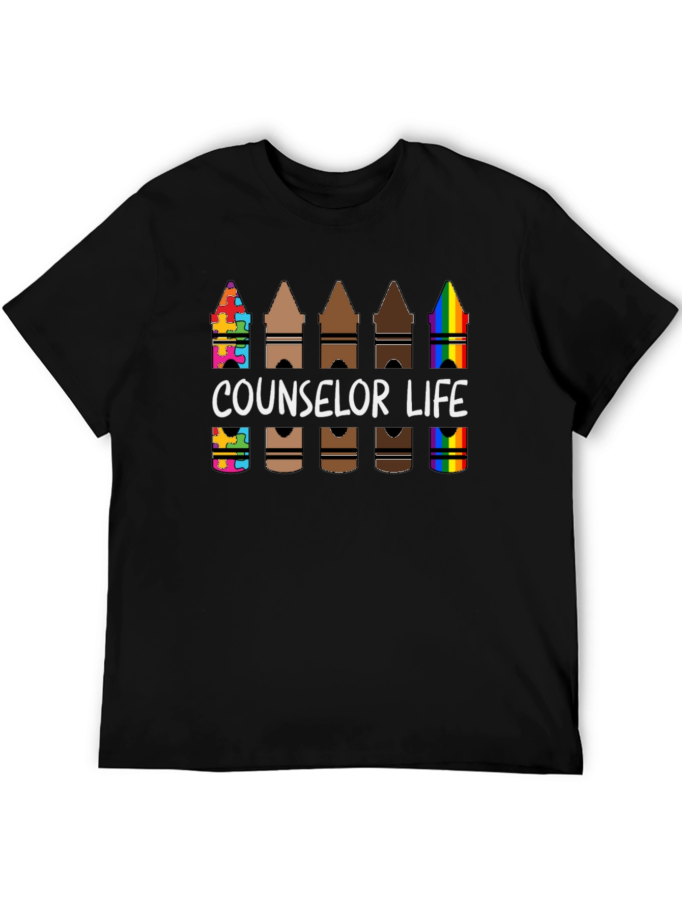 Black Counselor Life Crayon T-Shirt view 5