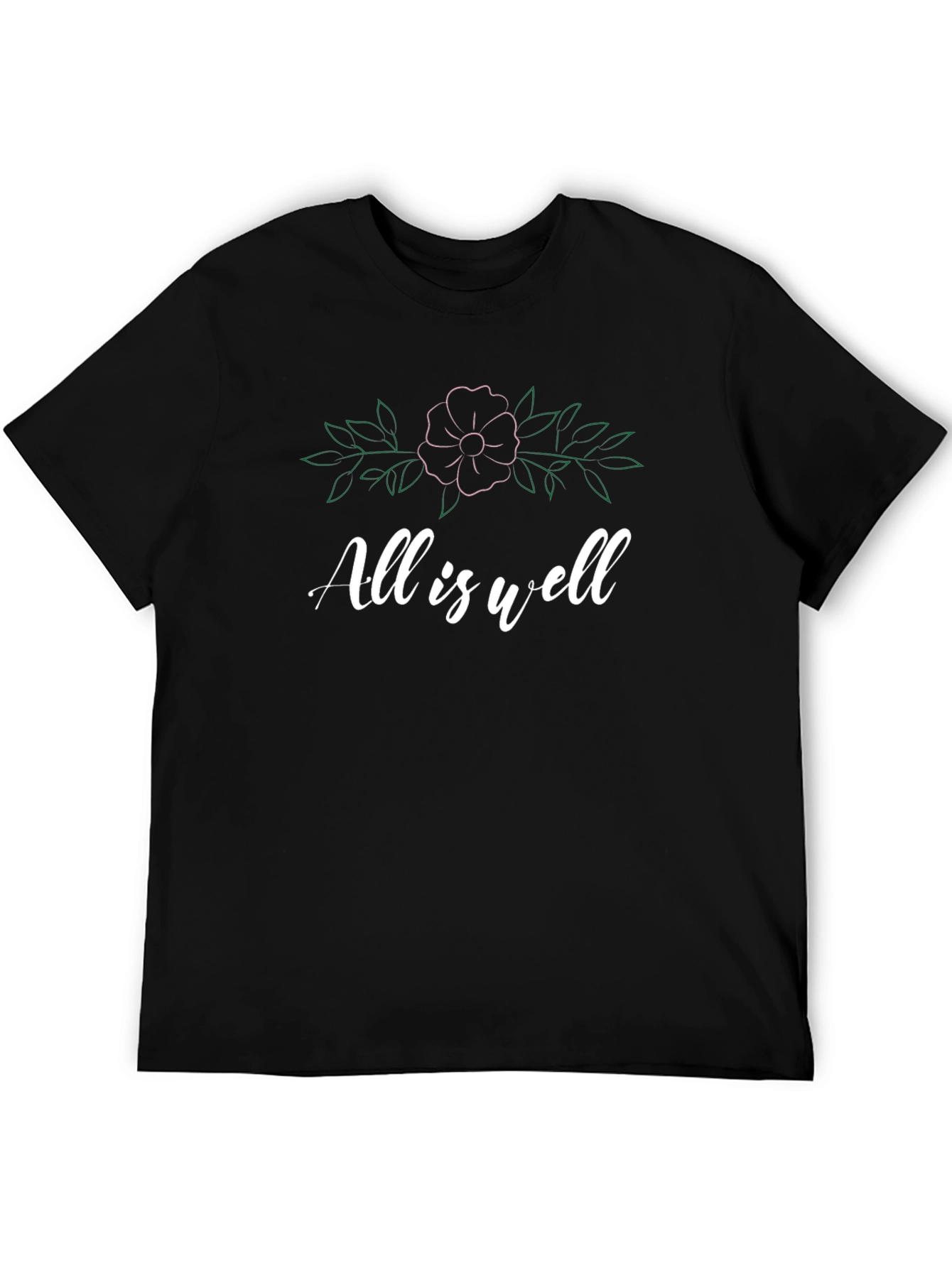Black All is Well Floral Graphic Tee - Stylish Comfort view 5