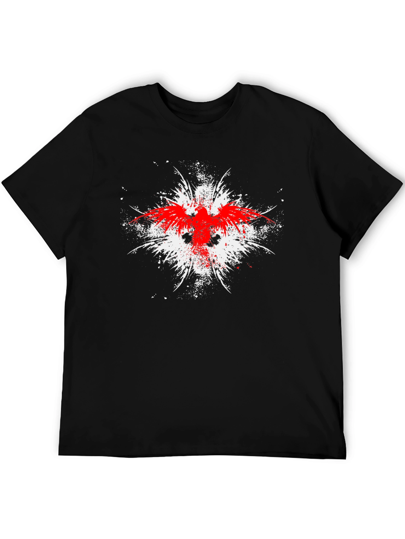 Black Red Eagle Graphic Black T-Shirt view 5