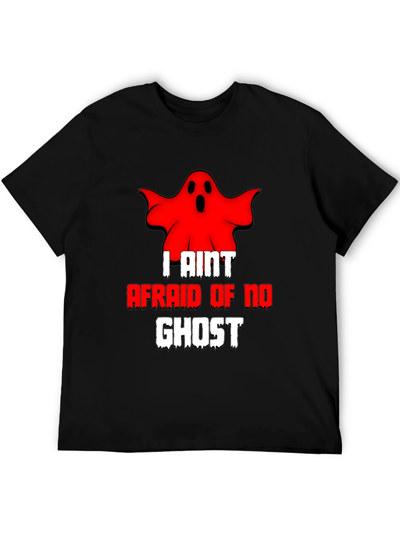 Black I Ain't Afraid of No Ghost T-Shirt - Black view 5
