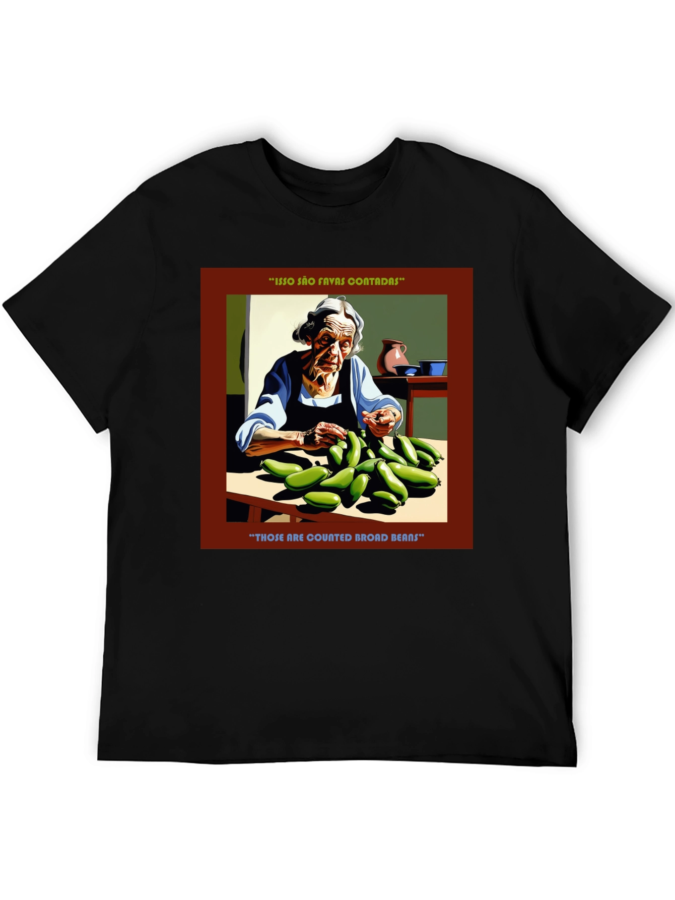 Black Broad Bean Graphic Tee - Quirky & Comfortable view 5