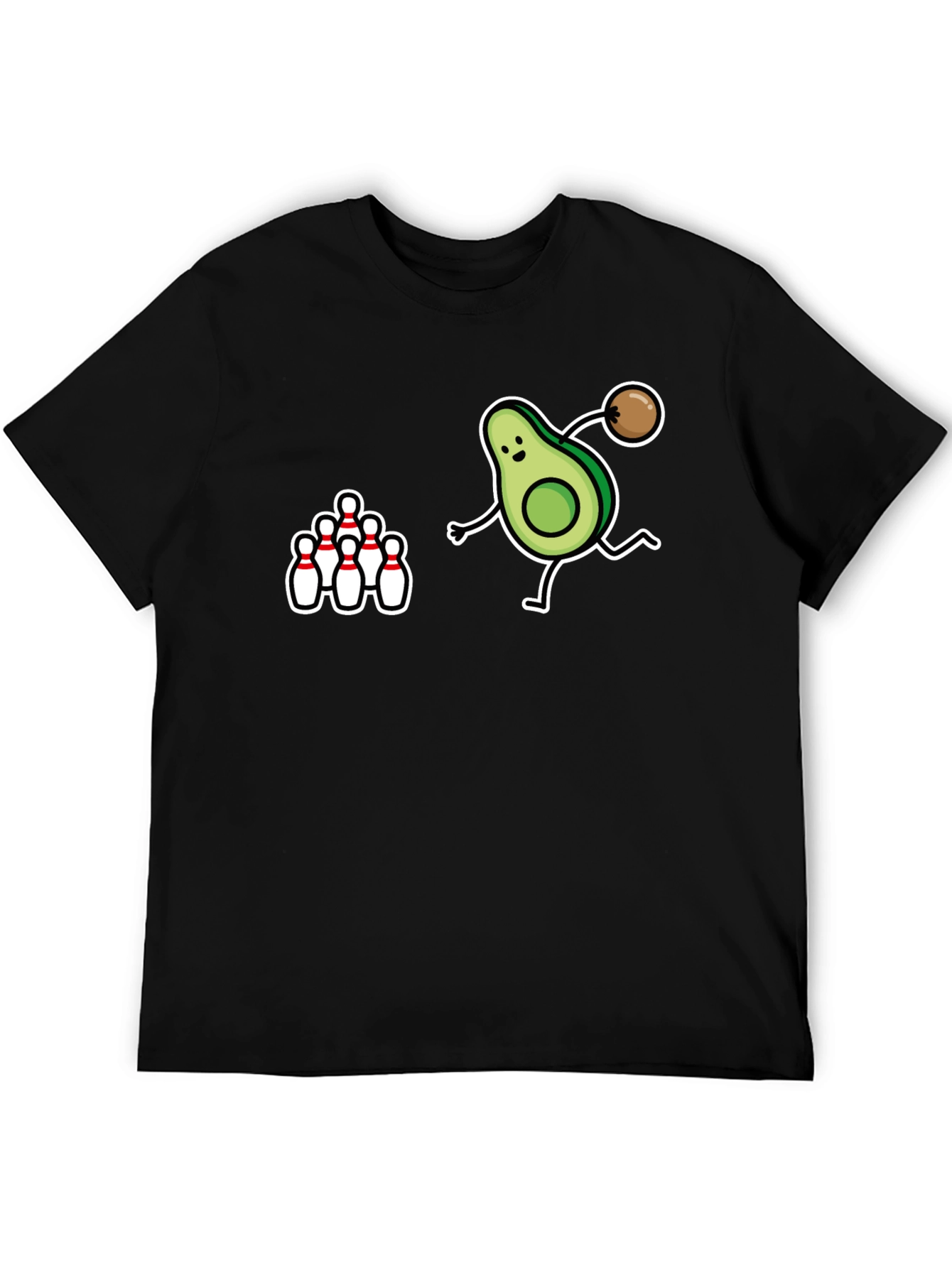 Black Avocado Bowling Strike Graphic T-Shirt view 5
