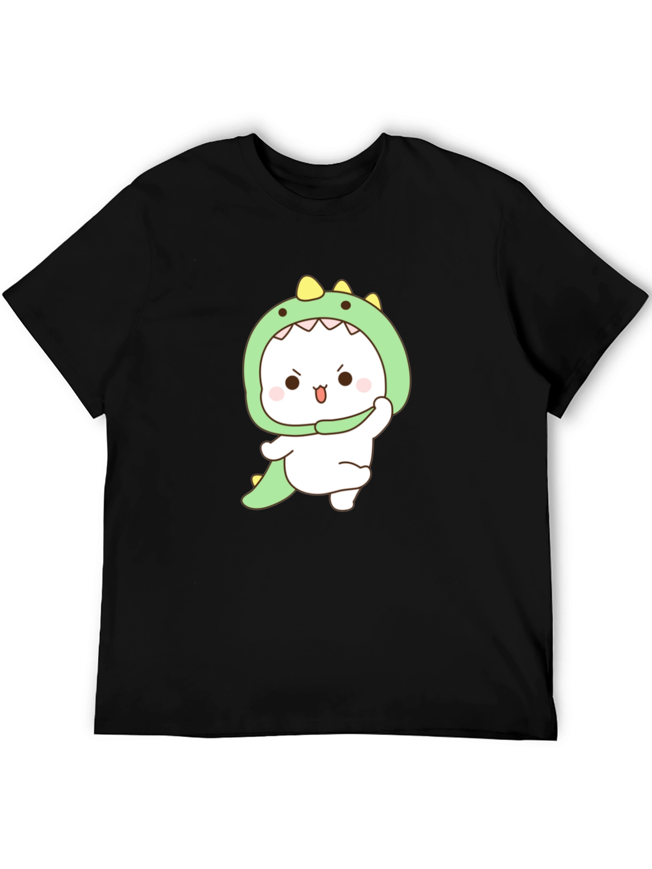 Black Cute Dinosaur Costume Graphic T-Shirt view 5