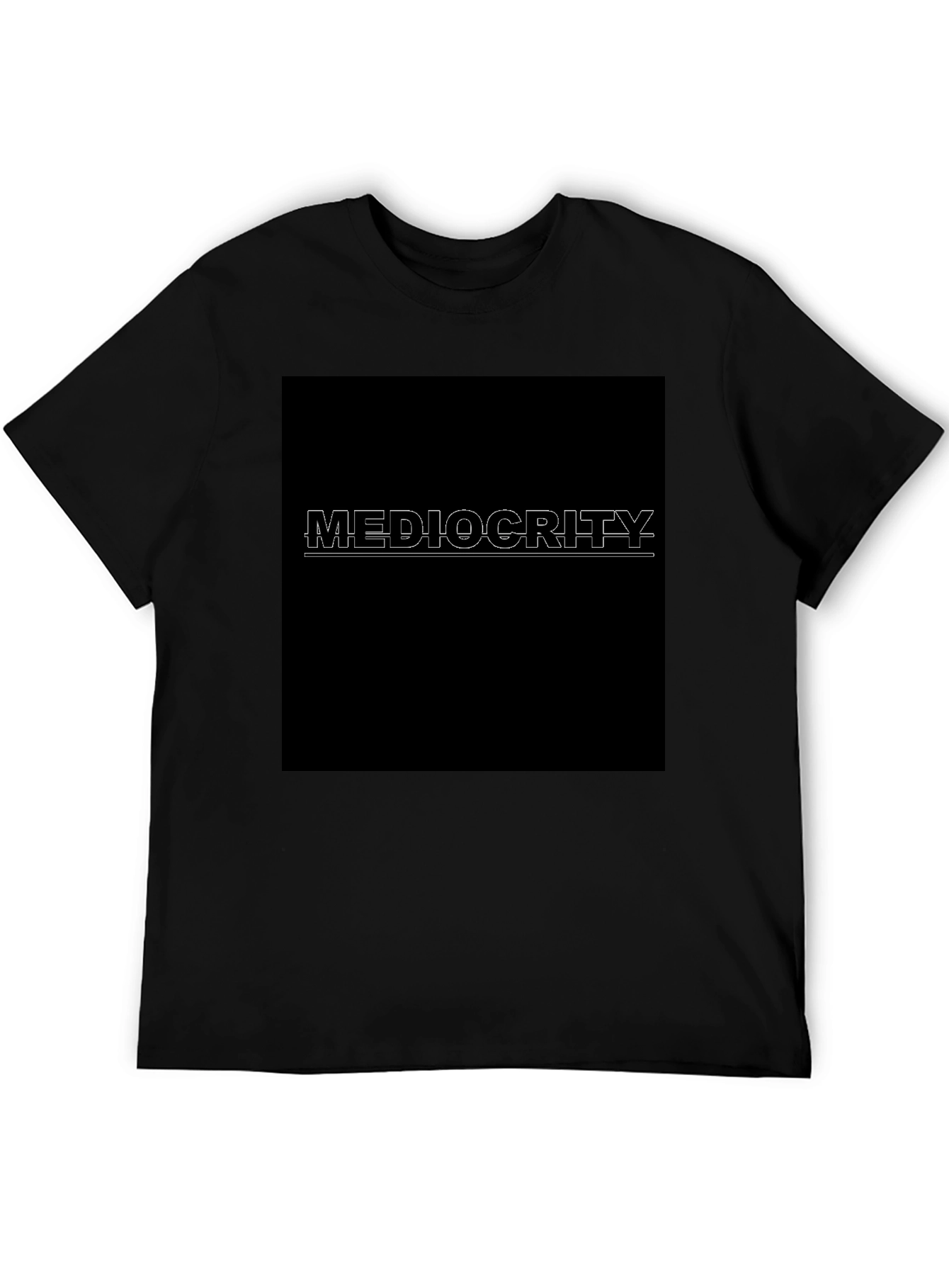 Black Mediocrity T-Shirt - Classic Black Crew Neck Tee view 5