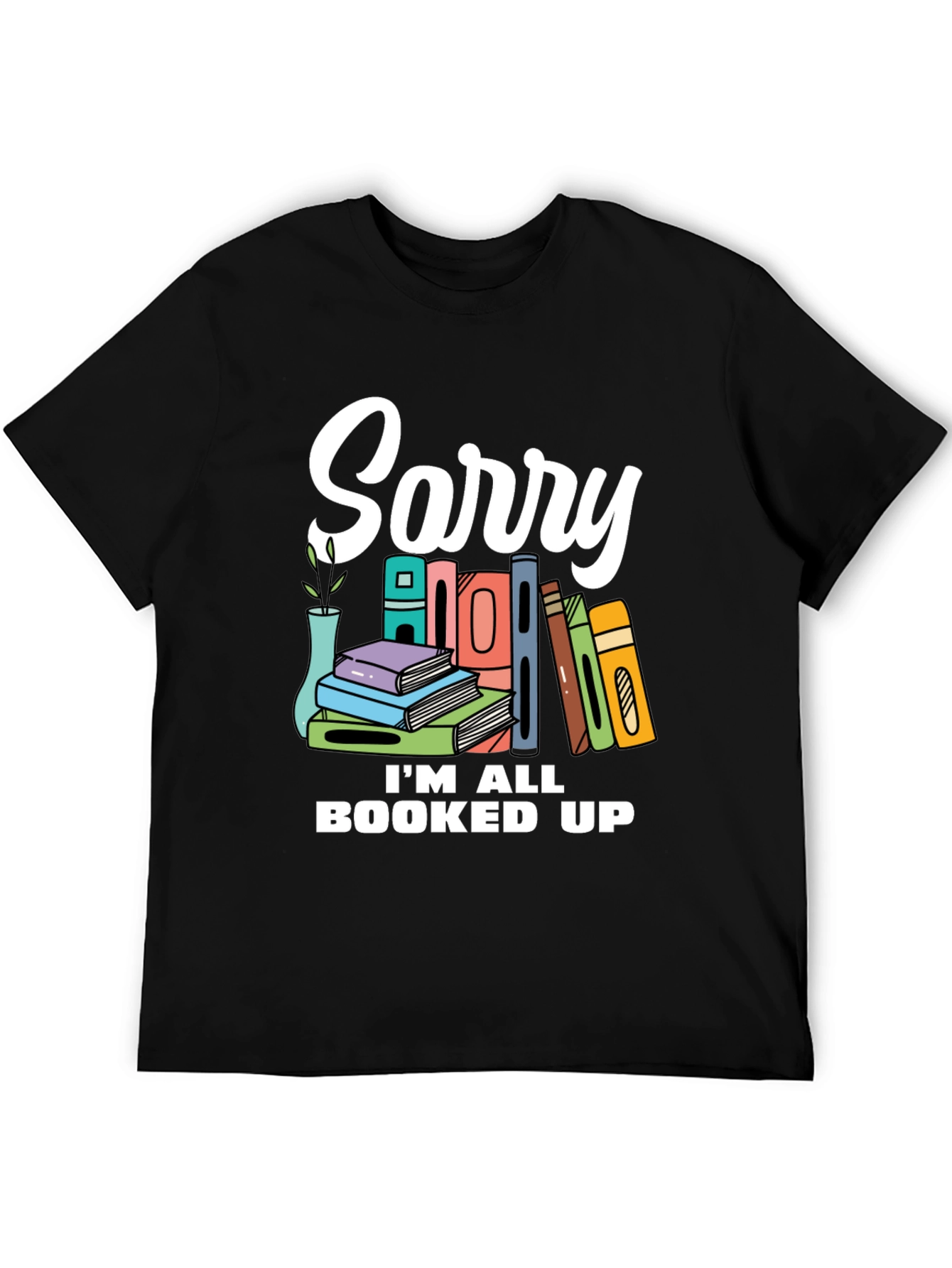 Black Booked Up T-Shirt - For Book Lovers! view 5