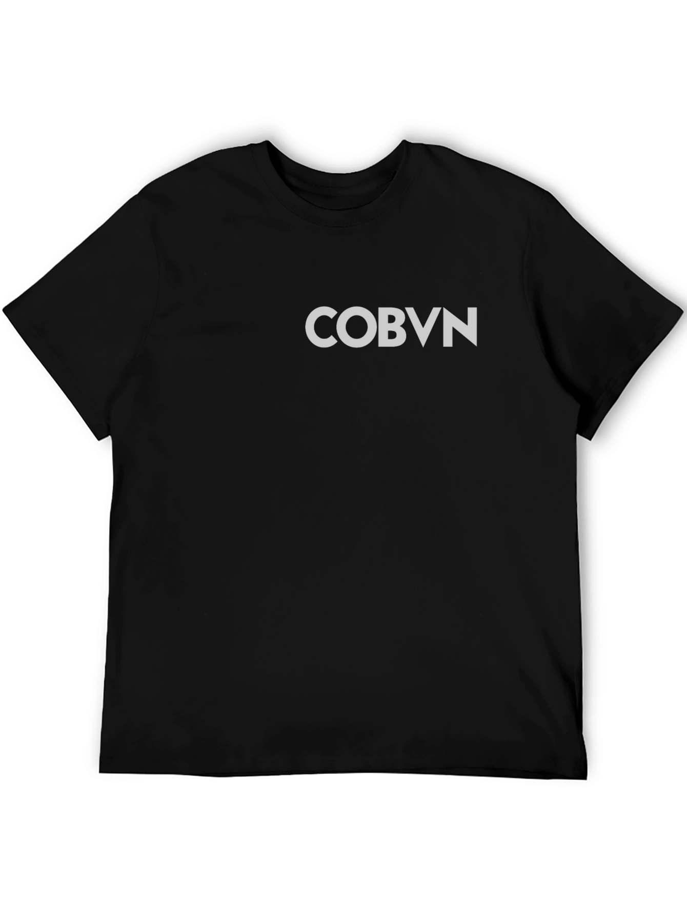 Black COBVN Men's Black Graphic Tee view 5