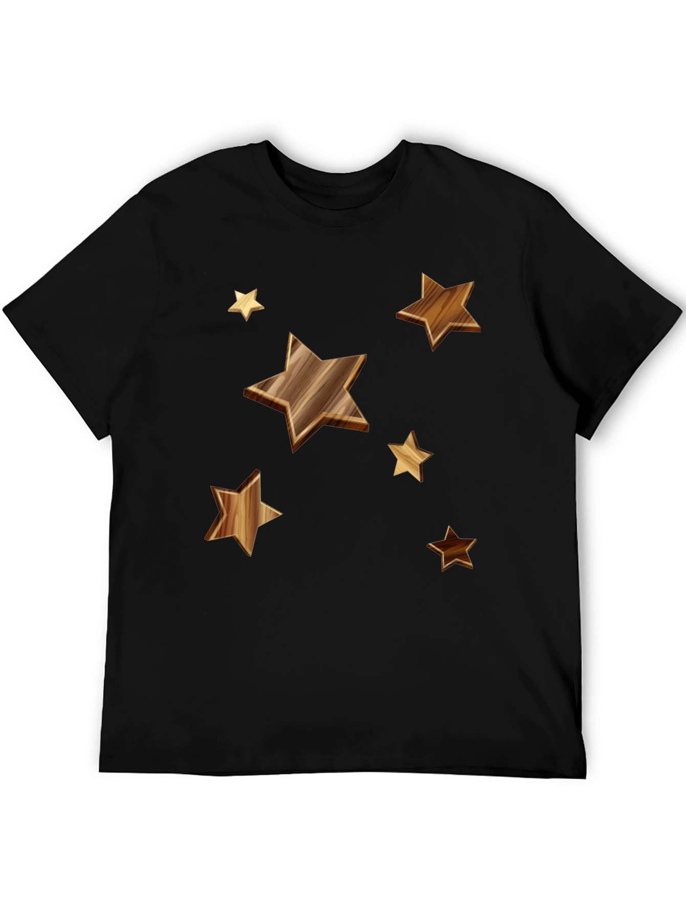 Black Starry Woodgrain Tee - Casual Cotton Comfort view 5