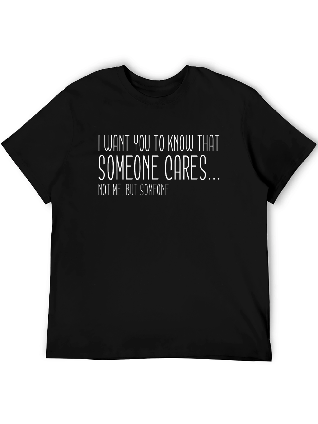 Black Someone Cares Graphic Tee - Funny Sarcastic T-Shirt view 5