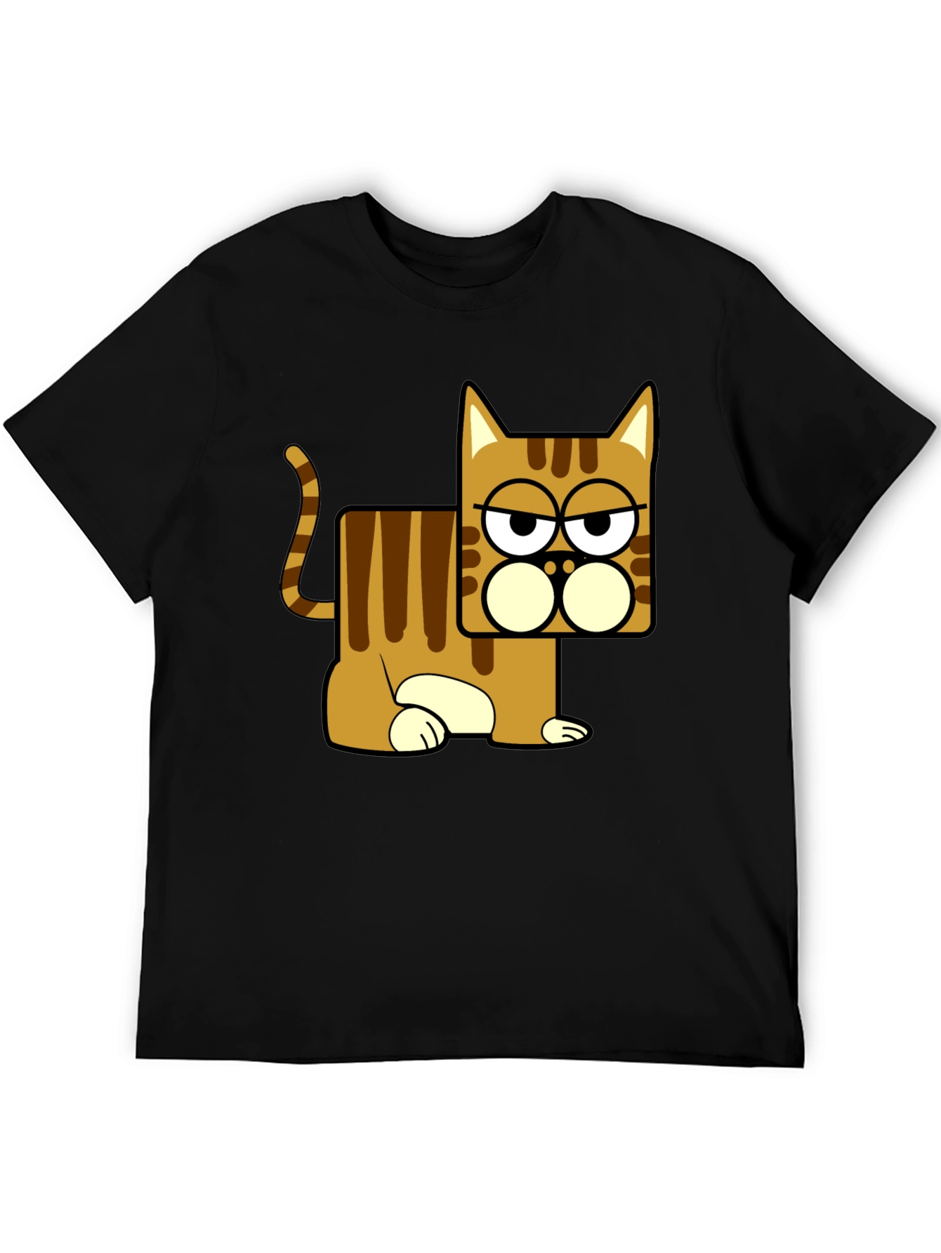 Black Funny Cat Graphic T-Shirt - Black view 5