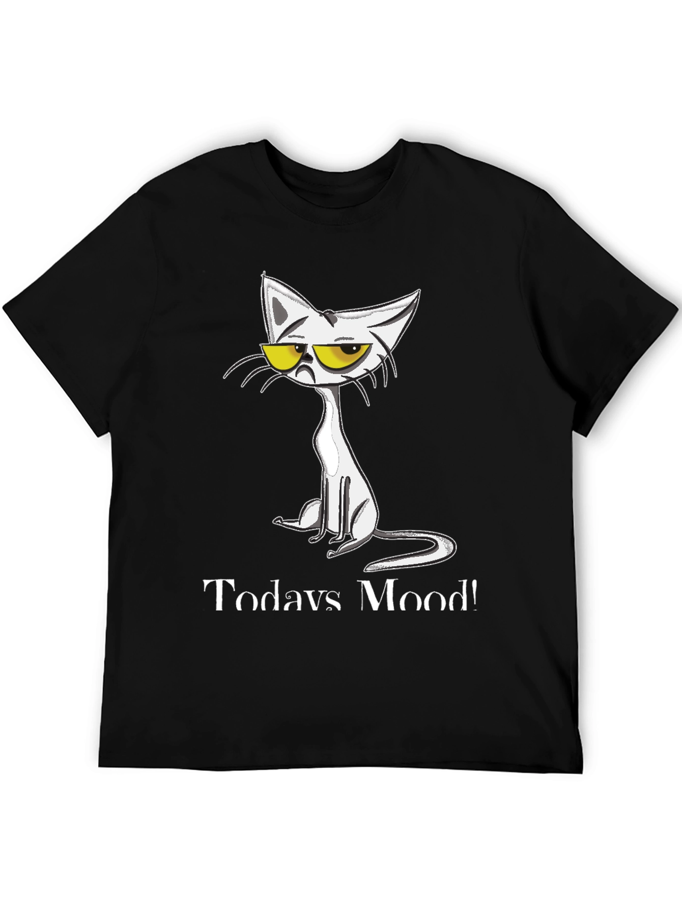 Black Grumpy Cat T-Shirt - Today's Mood Funny Tee view 5