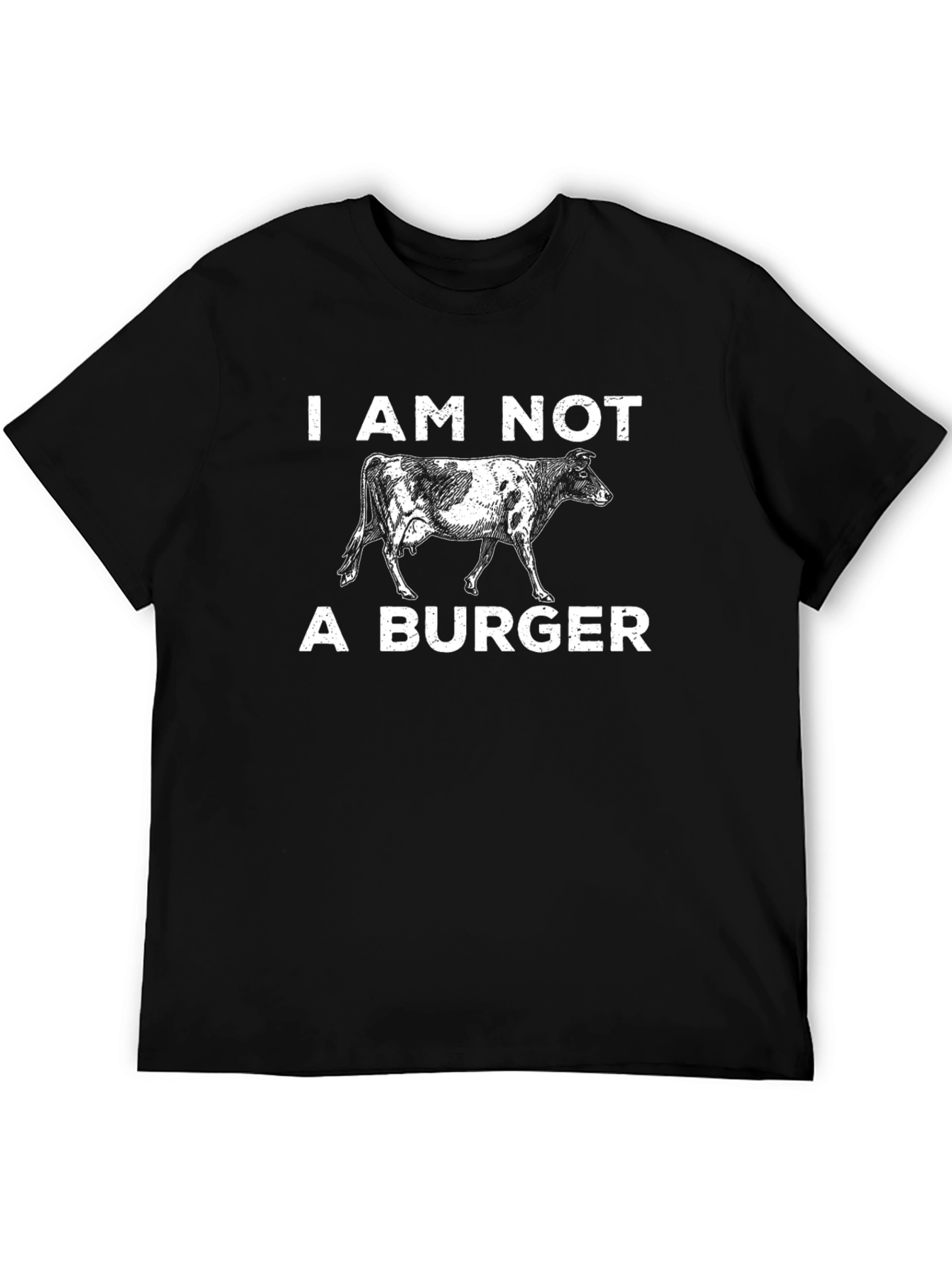 Black I Am Not A Burger Vegan T-Shirt view 5